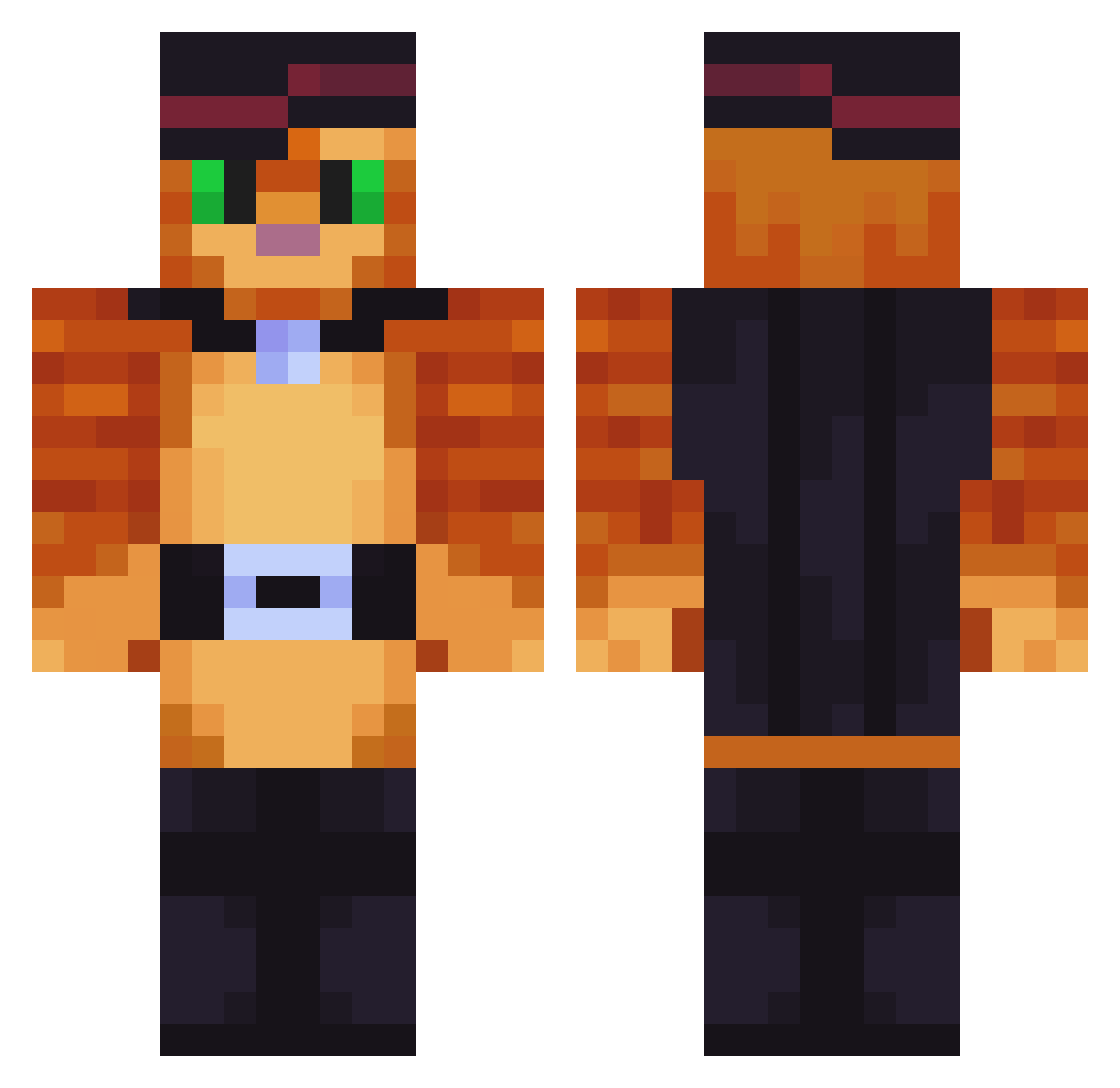 colorfuldeath Minecraft skin, front and back view