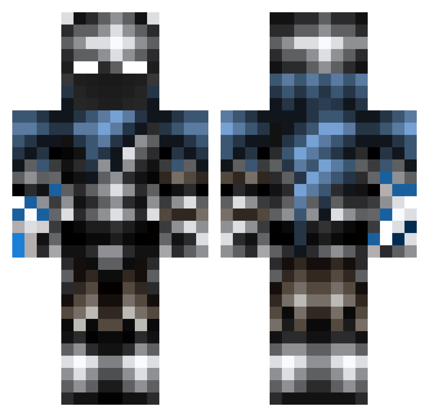 Entone Minecraft skin, front and back view