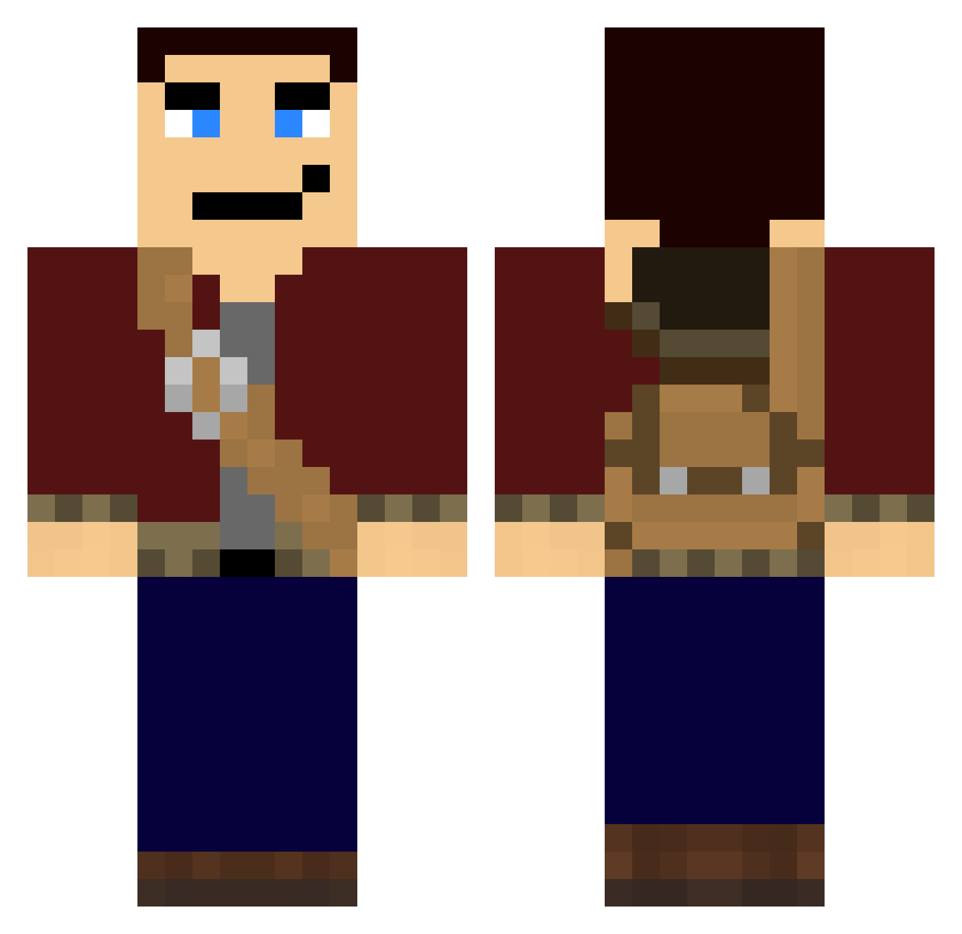 HappyTiktokt Minecraft skin, front and back view