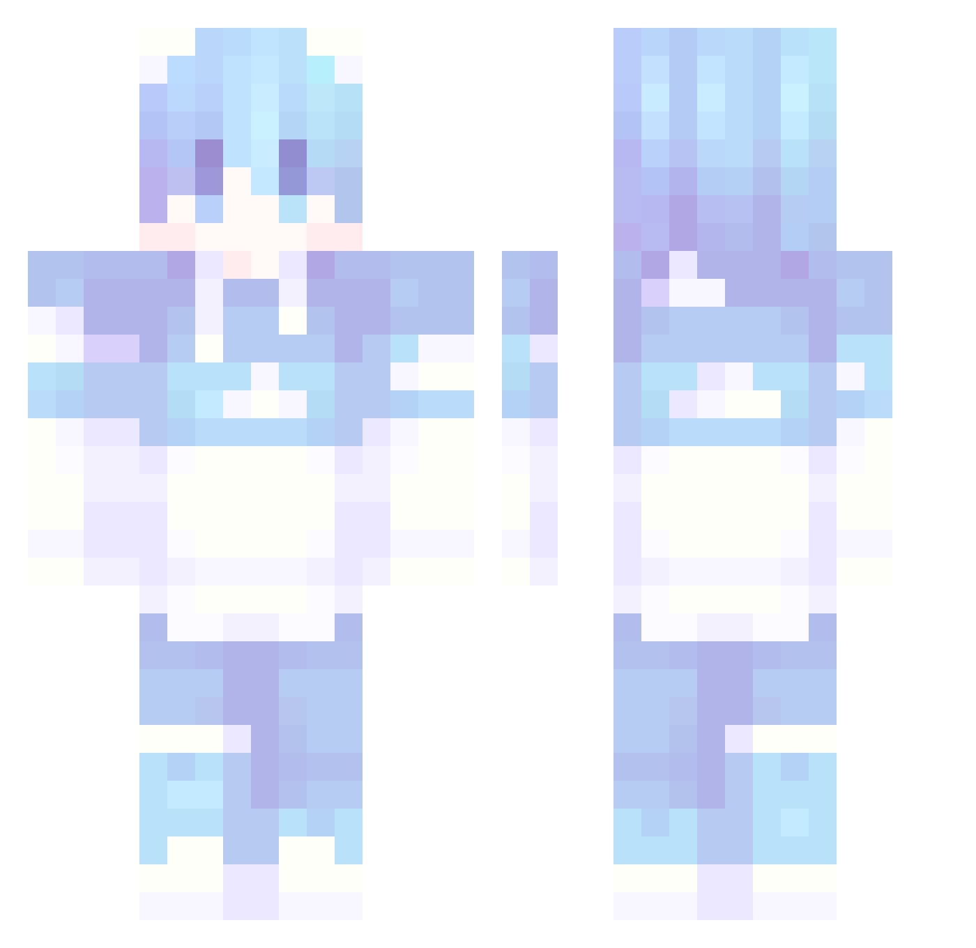 Ryukzyu Minecraft skin, front and back view