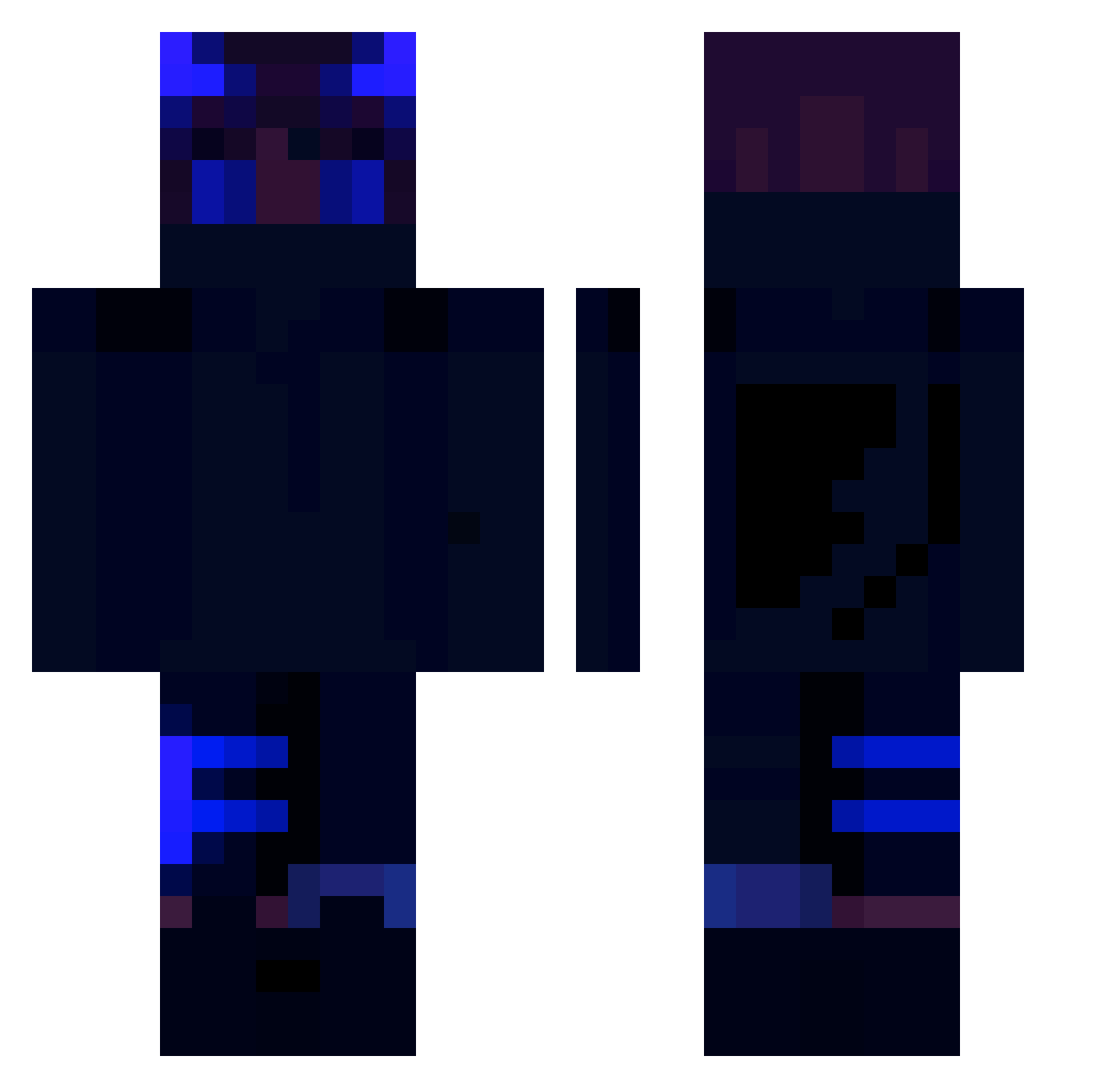 plkshock Minecraft skin, front and back view