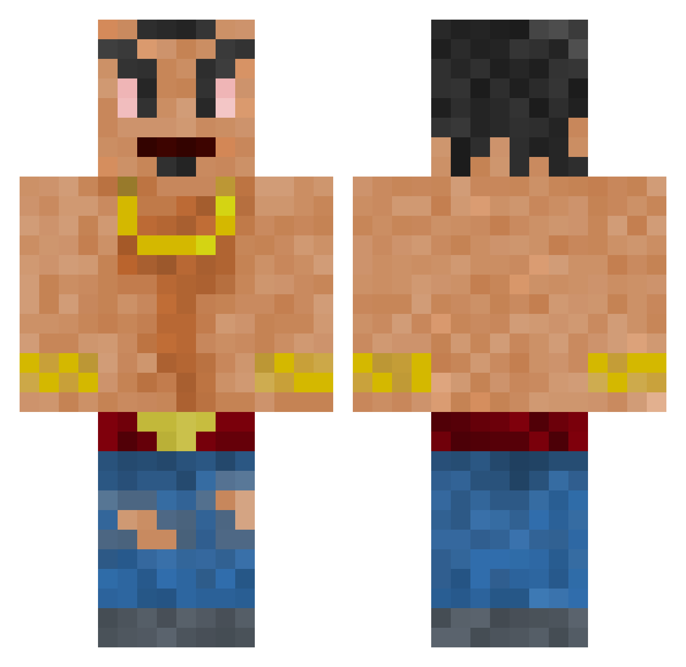 Zanahorio78 Minecraft skin, front and back view