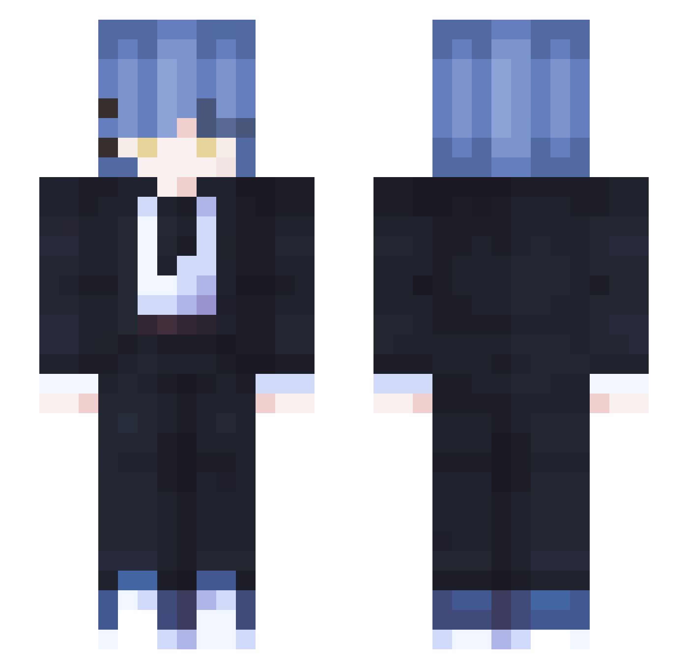 seafoodd Minecraft skin, front and back view