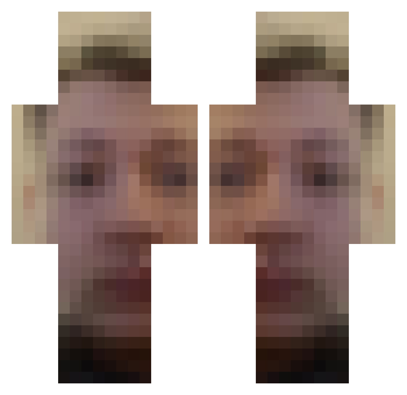zzxgp_zdnwD Minecraft skin, front and back view
