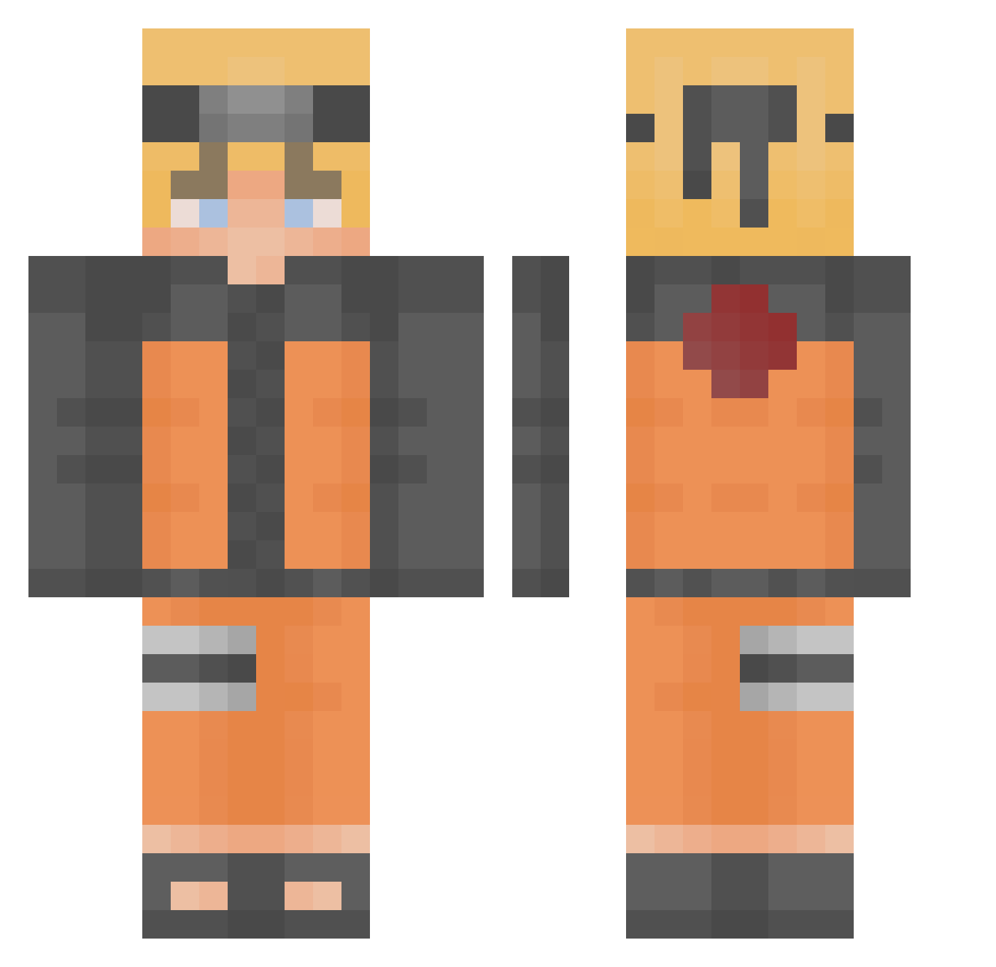 SabenD Minecraft skin, front and back view