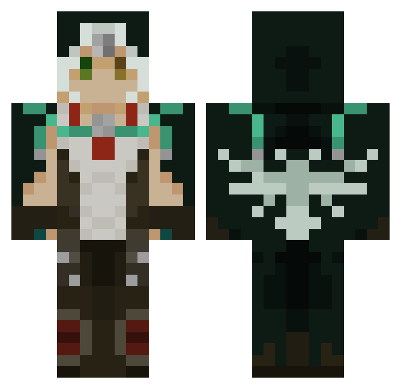 gottemlul Minecraft skin, front and back view