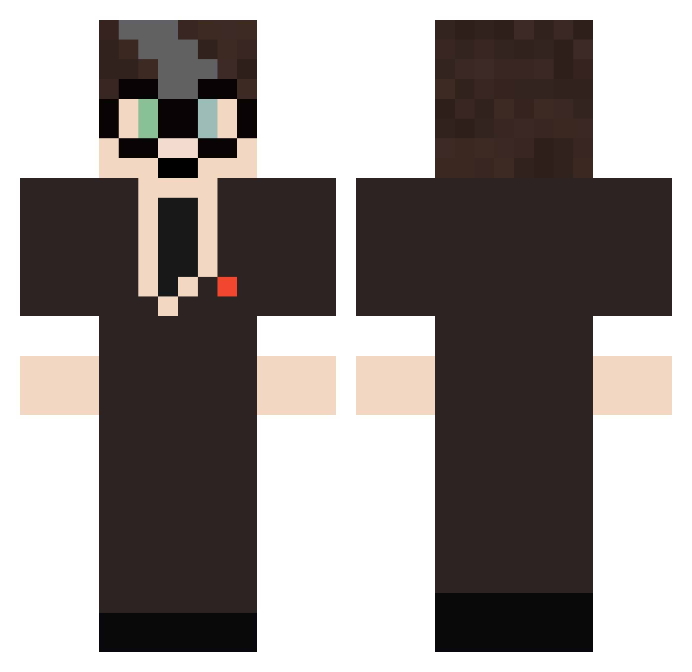 DEEZREALNUTS Minecraft skin, front and back view