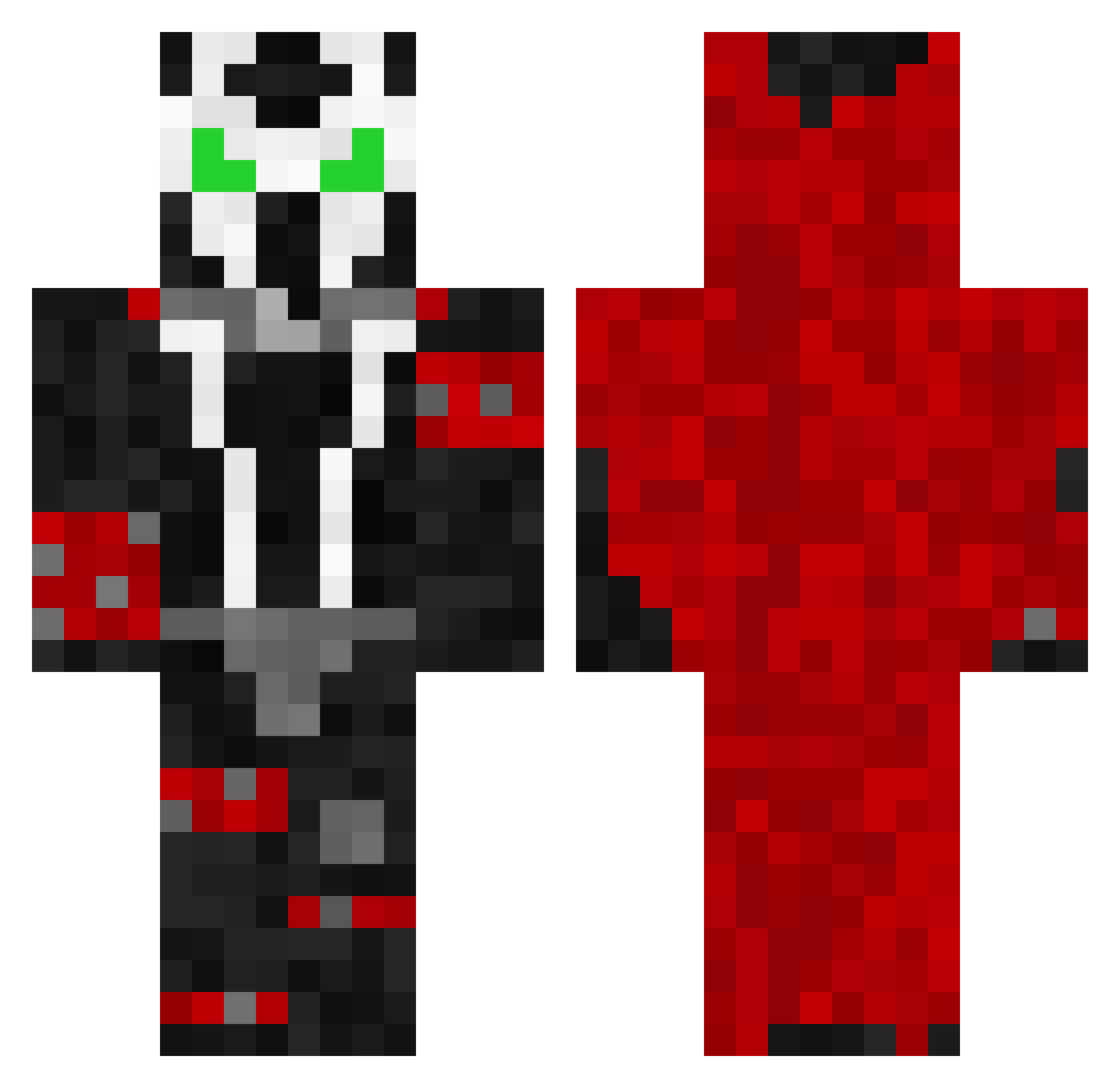 Theshutdowner Minecraft skin, front and back view