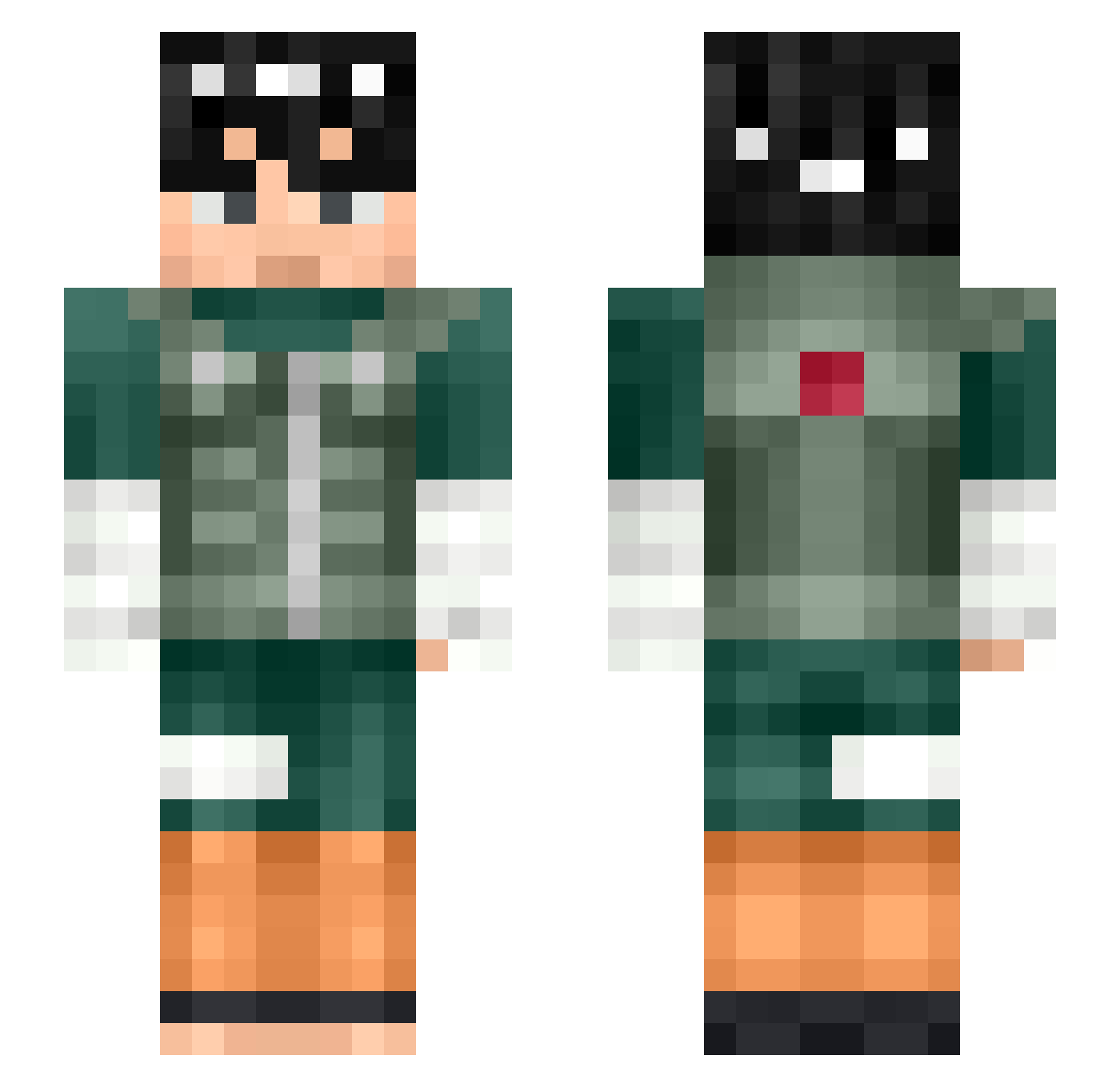CaucasianCivic Minecraft skin, front and back view