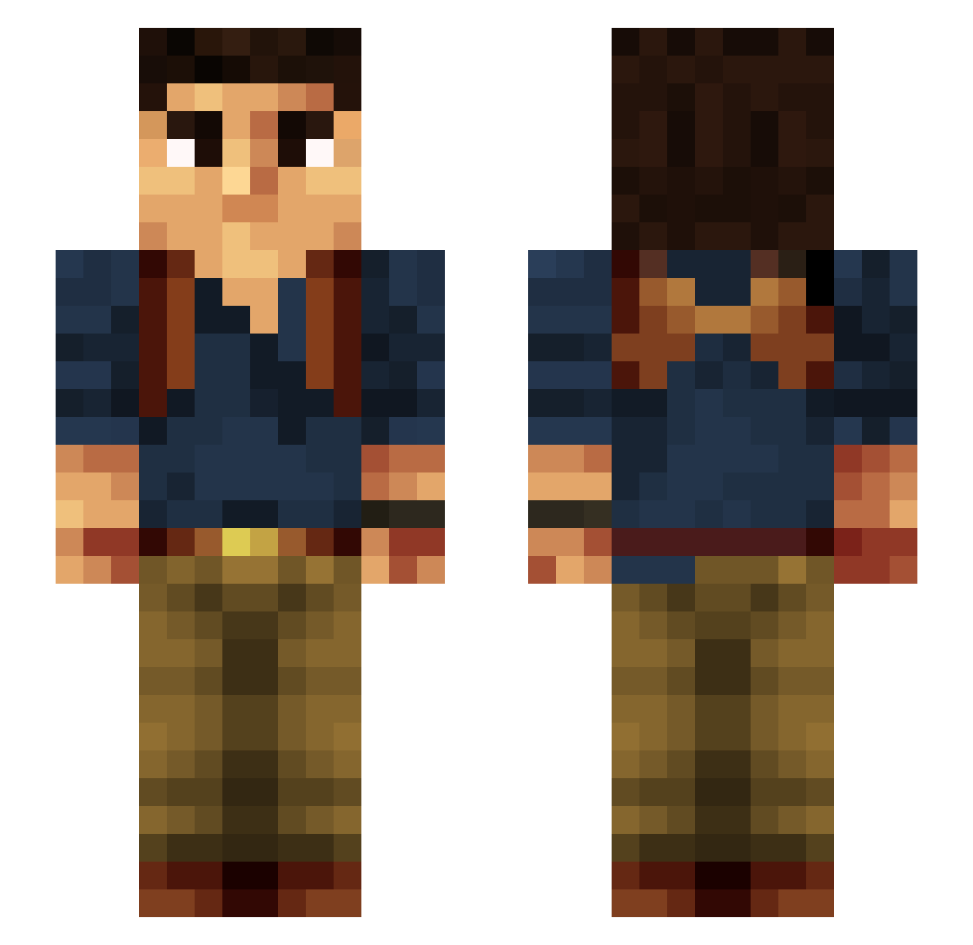 Arugulas Minecraft skin, front and back view