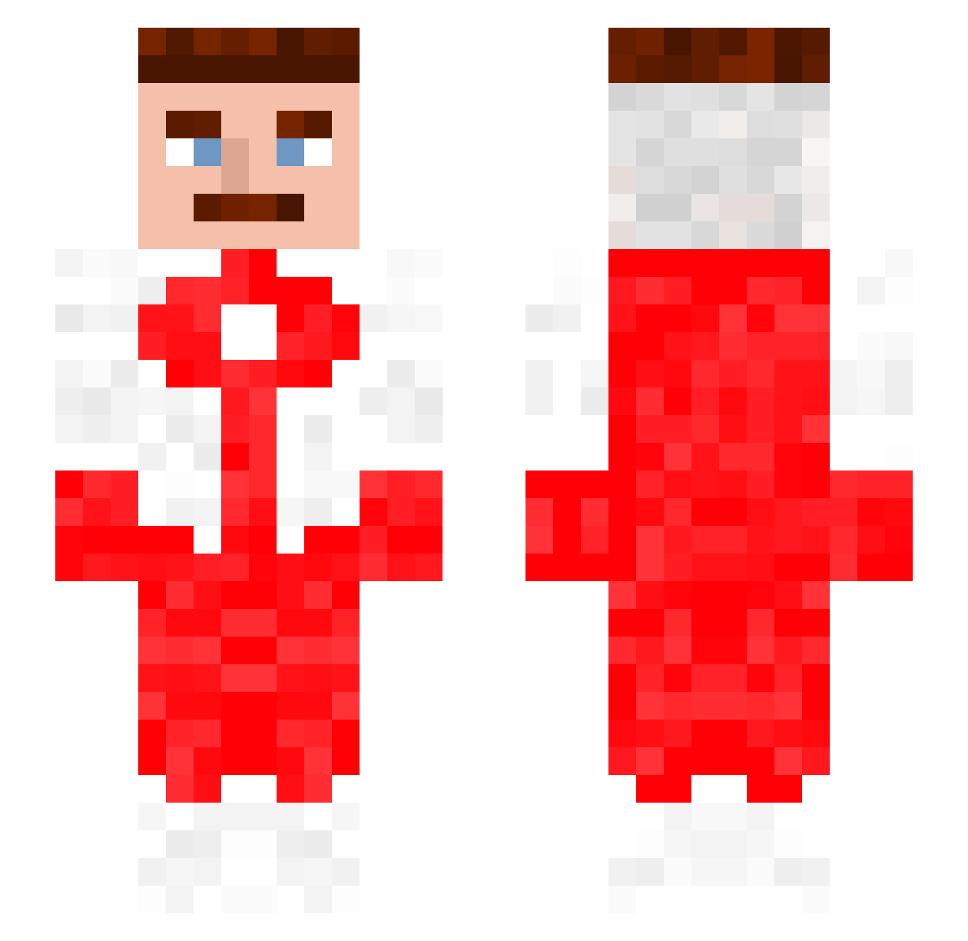 Fleecka Minecraft skin, front and back view