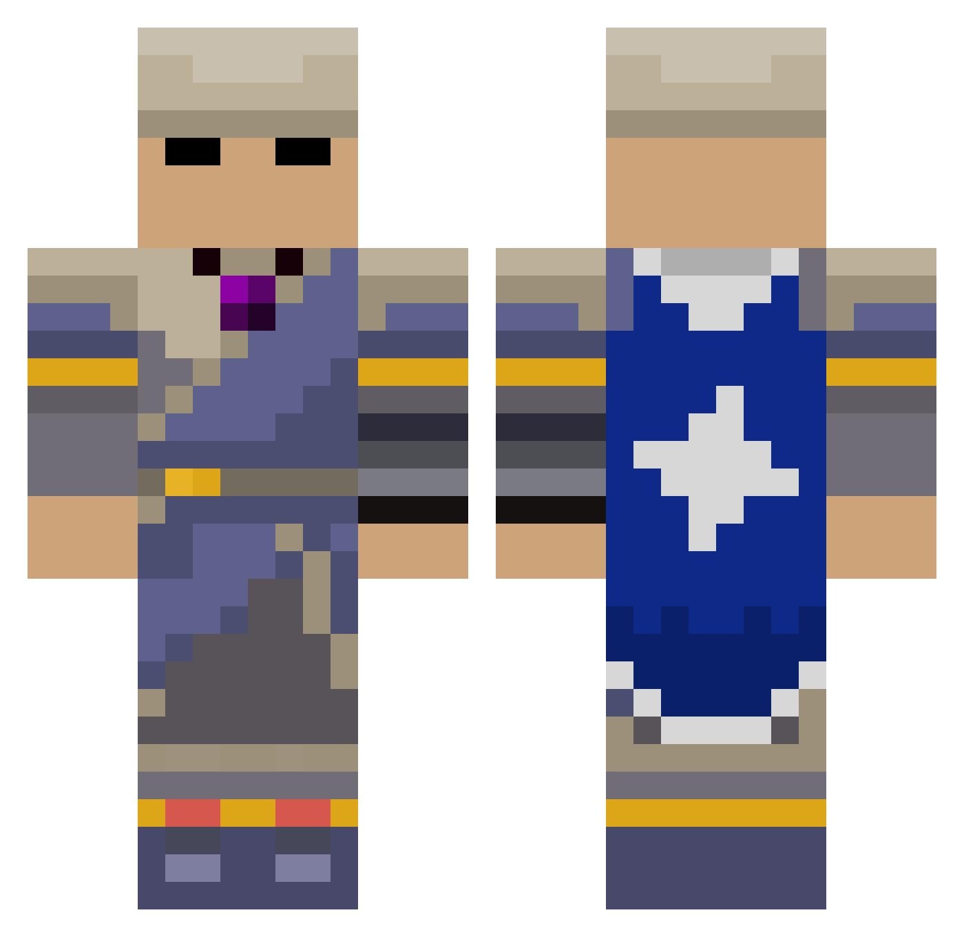 Unkn0wn_Deity Minecraft skin, front and back view