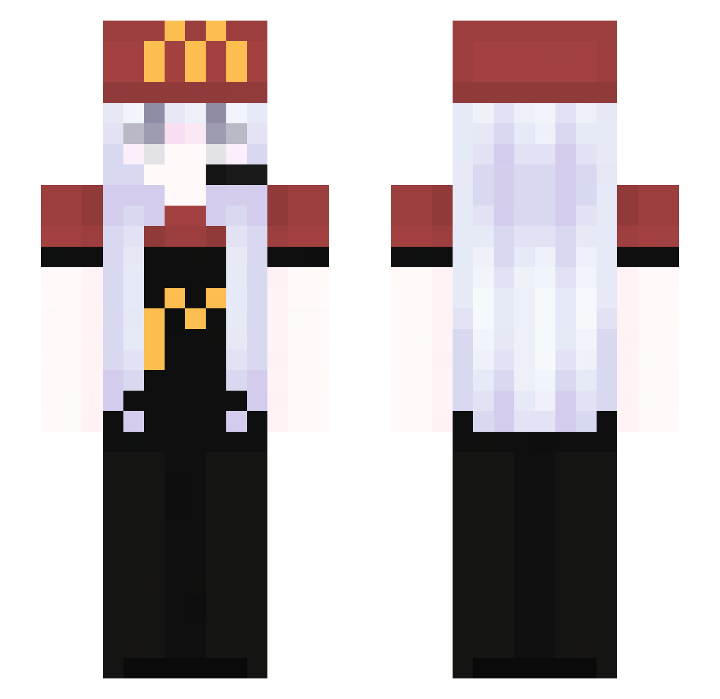 Fate2537 Minecraft skin, front and back view