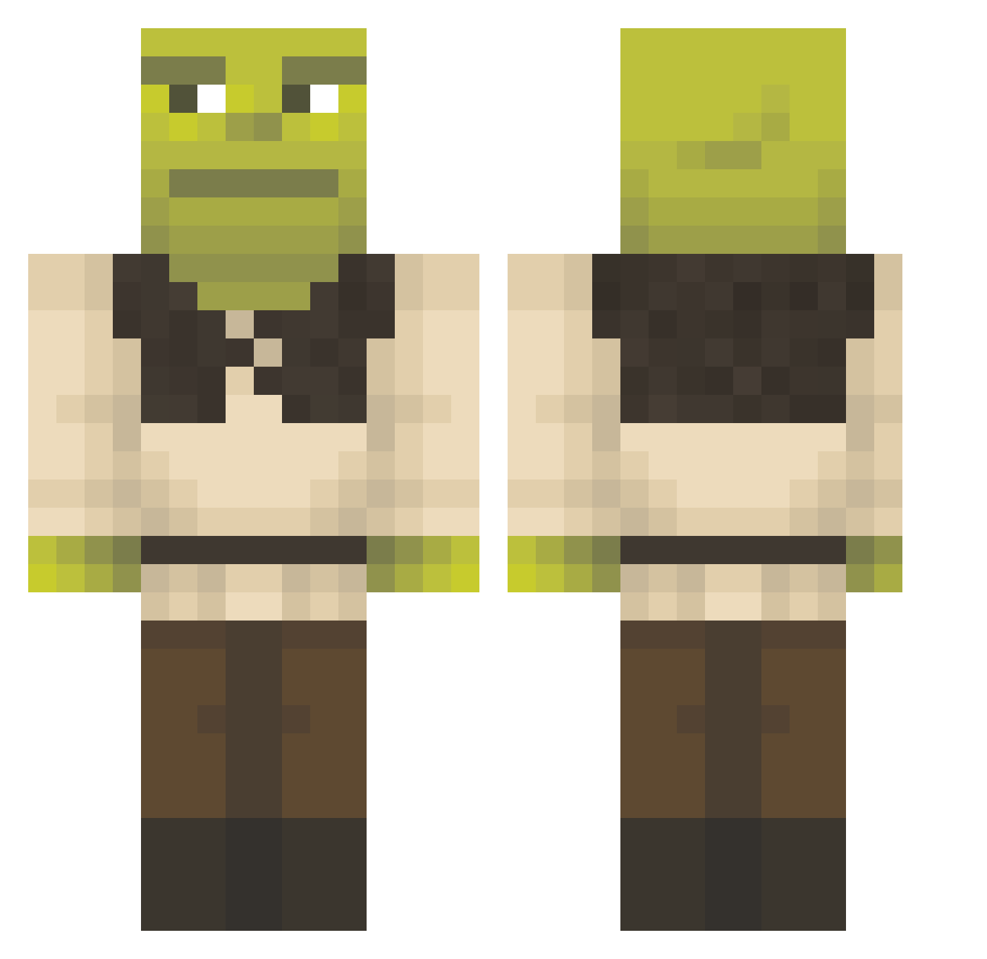 Myrkar Minecraft skin, front and back view