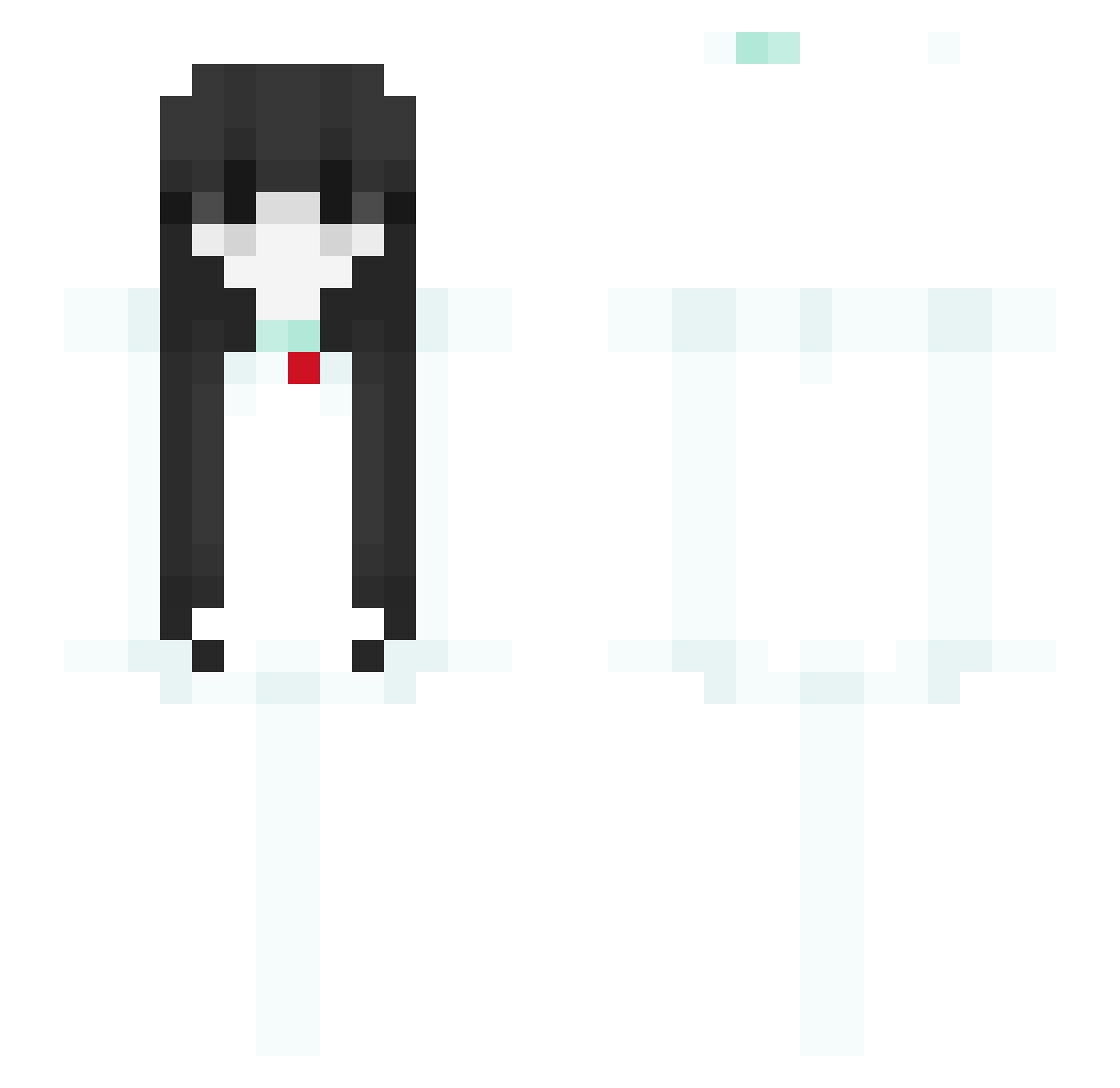 Wolfie_X Minecraft skin, front and back view
