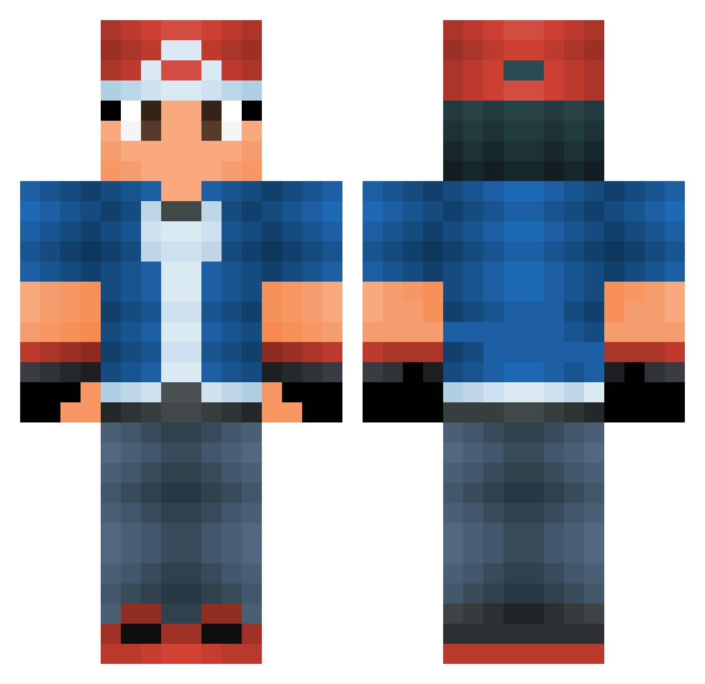 purpledog Minecraft skin, front and back view