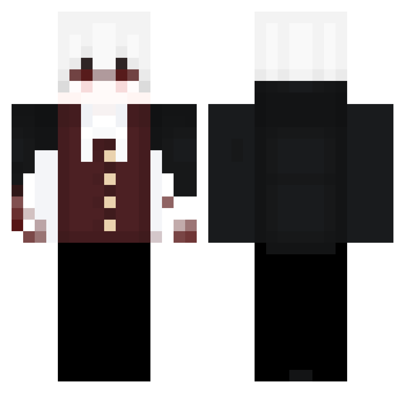TheGalaxyLink Minecraft skin, front and back view