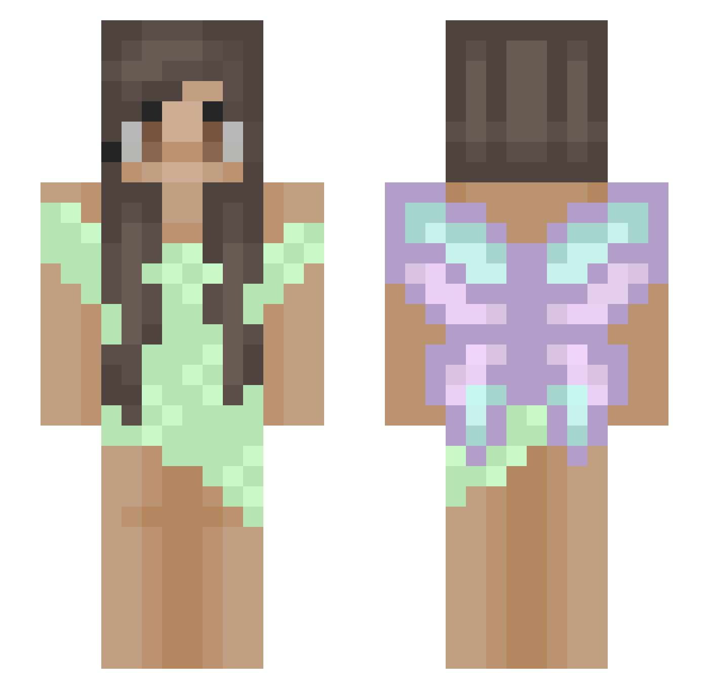 gracemeoww Minecraft skin, front and back view