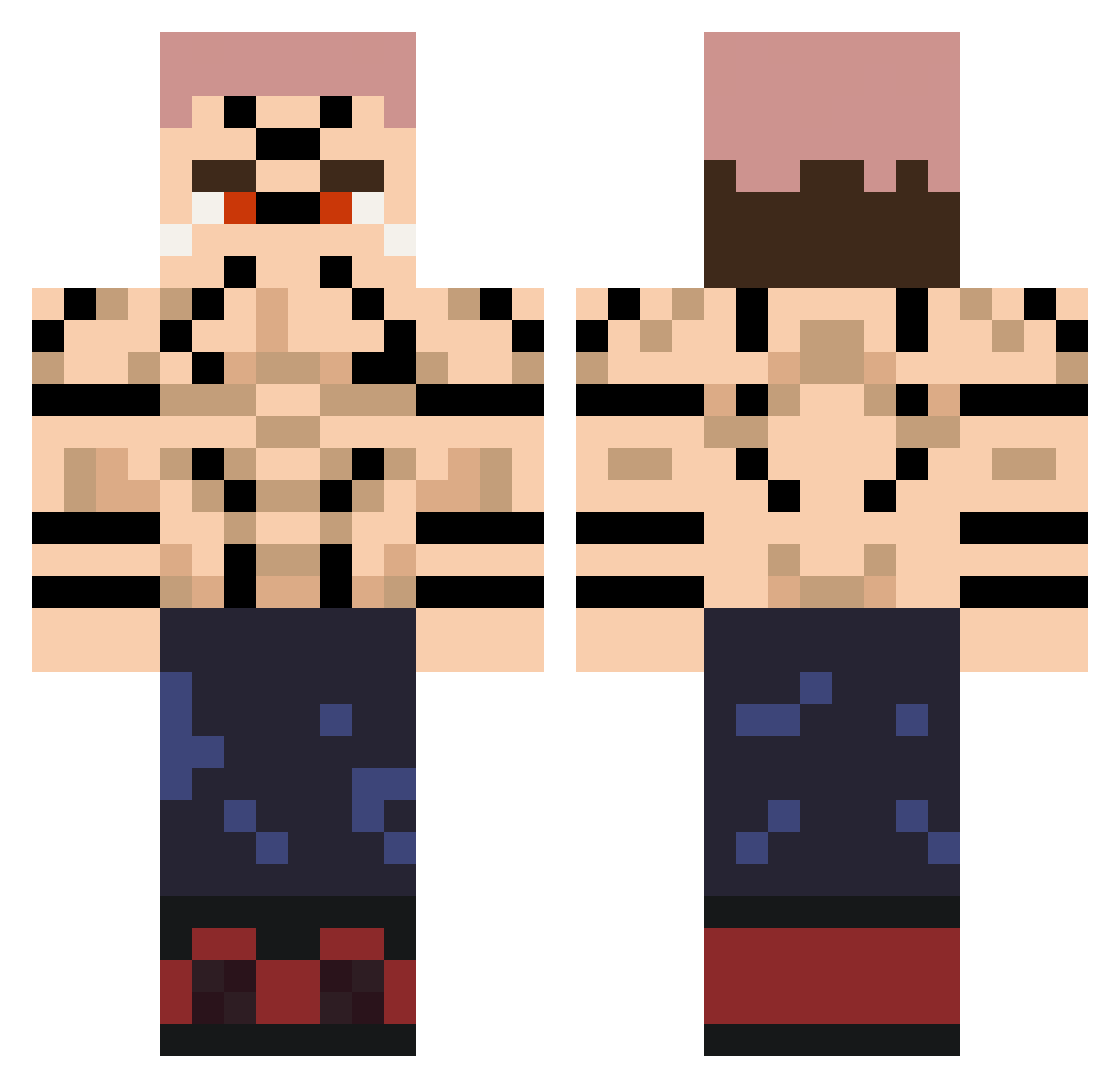 Elietes Minecraft skin, front and back view