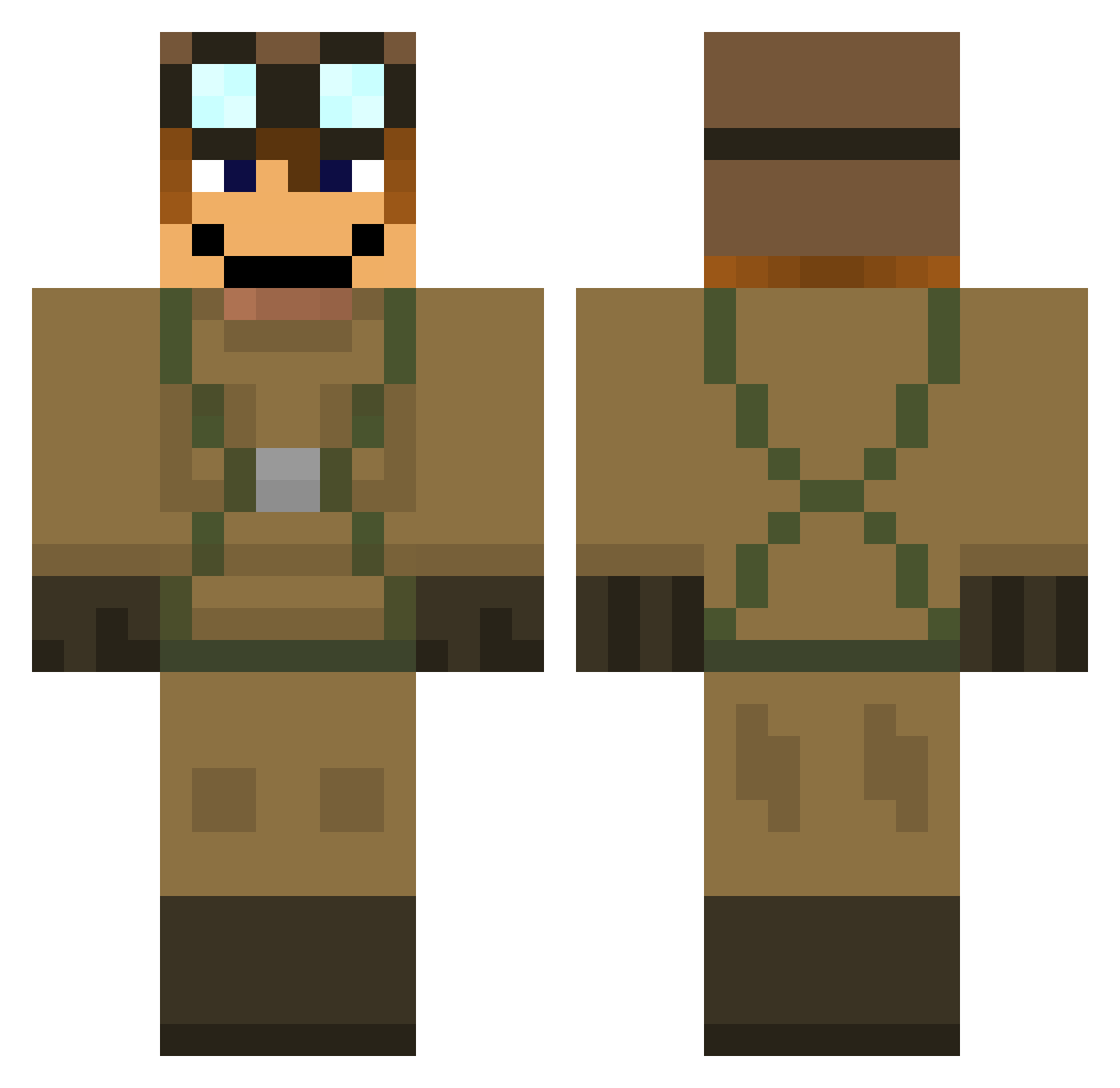 Arthurtjuuhh Minecraft skin, front and back view