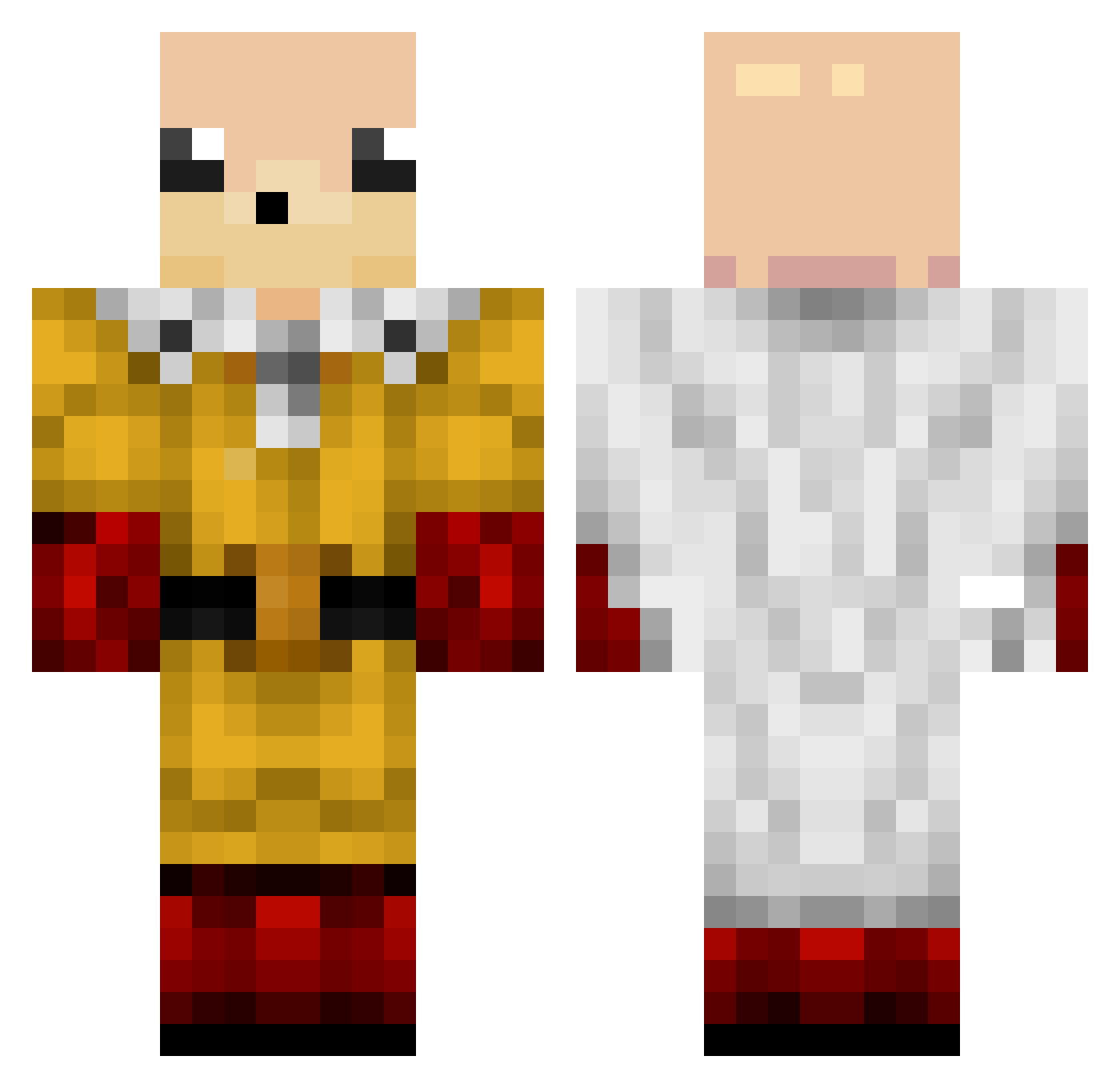 Pailkka Minecraft skin, front and back view