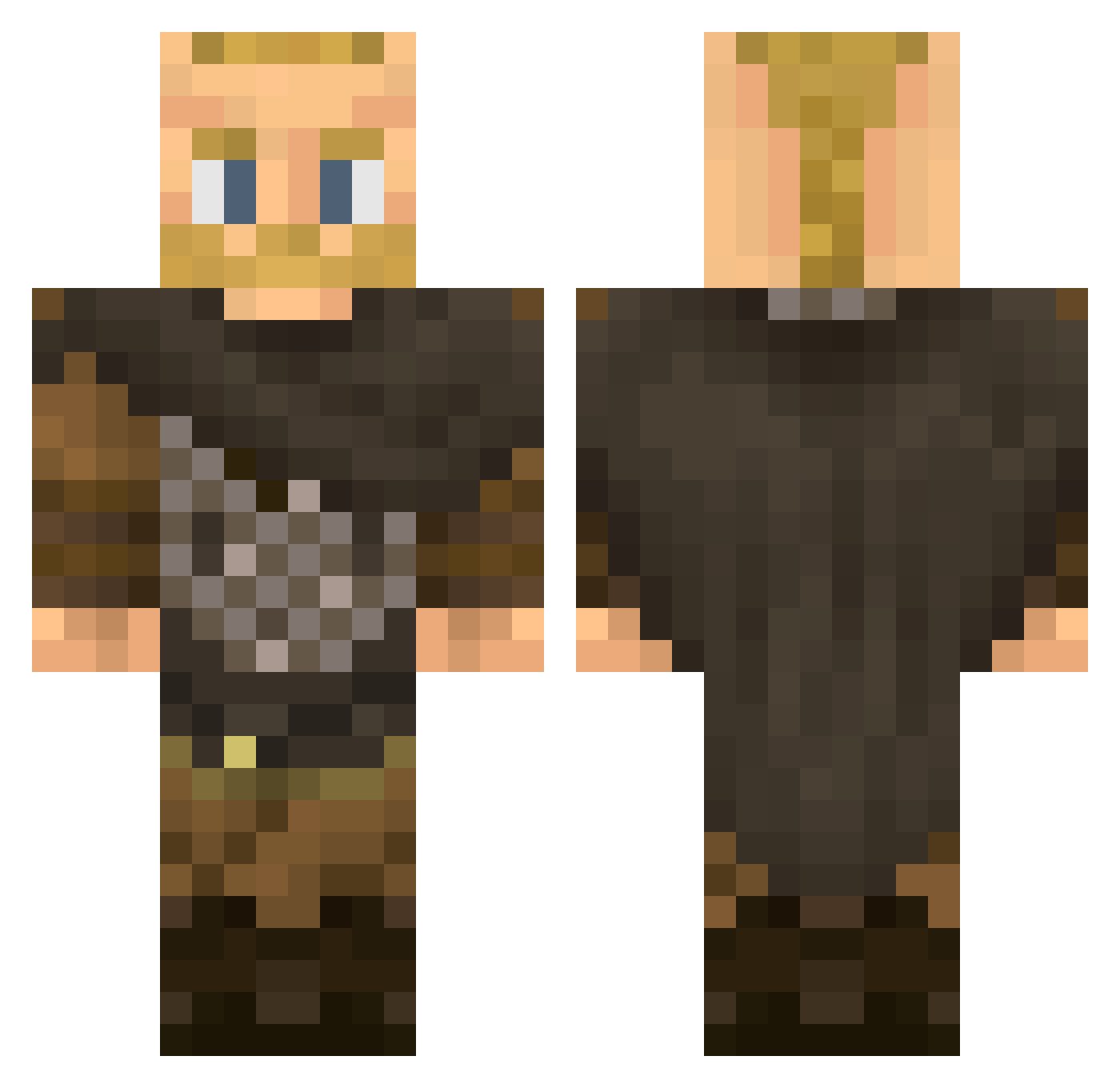 TsuDE Minecraft skin, front and back view