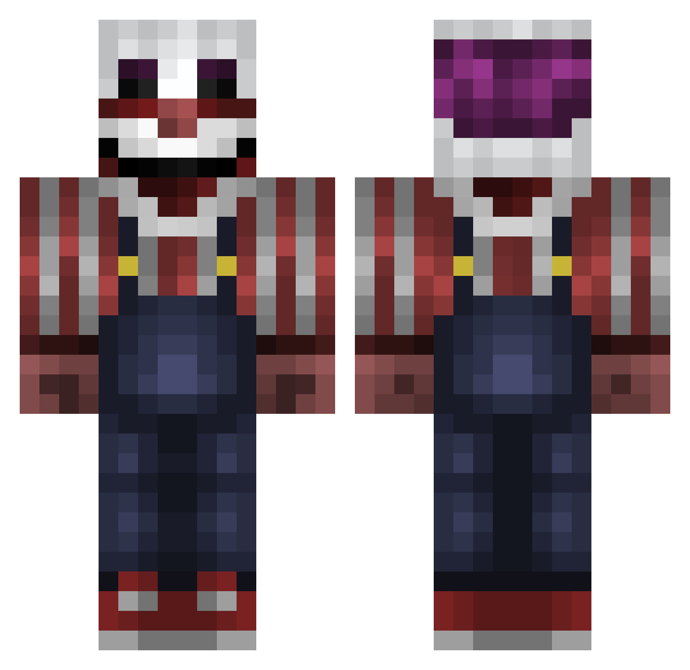 Standardize Minecraft skin, front and back view