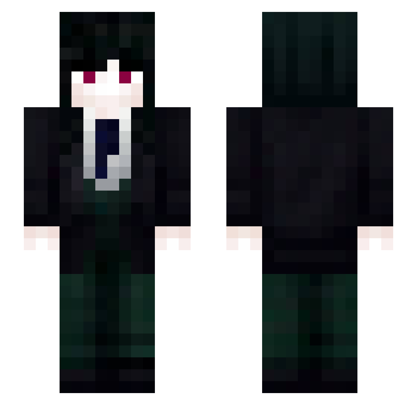 alxibrra Minecraft skin, front and back view