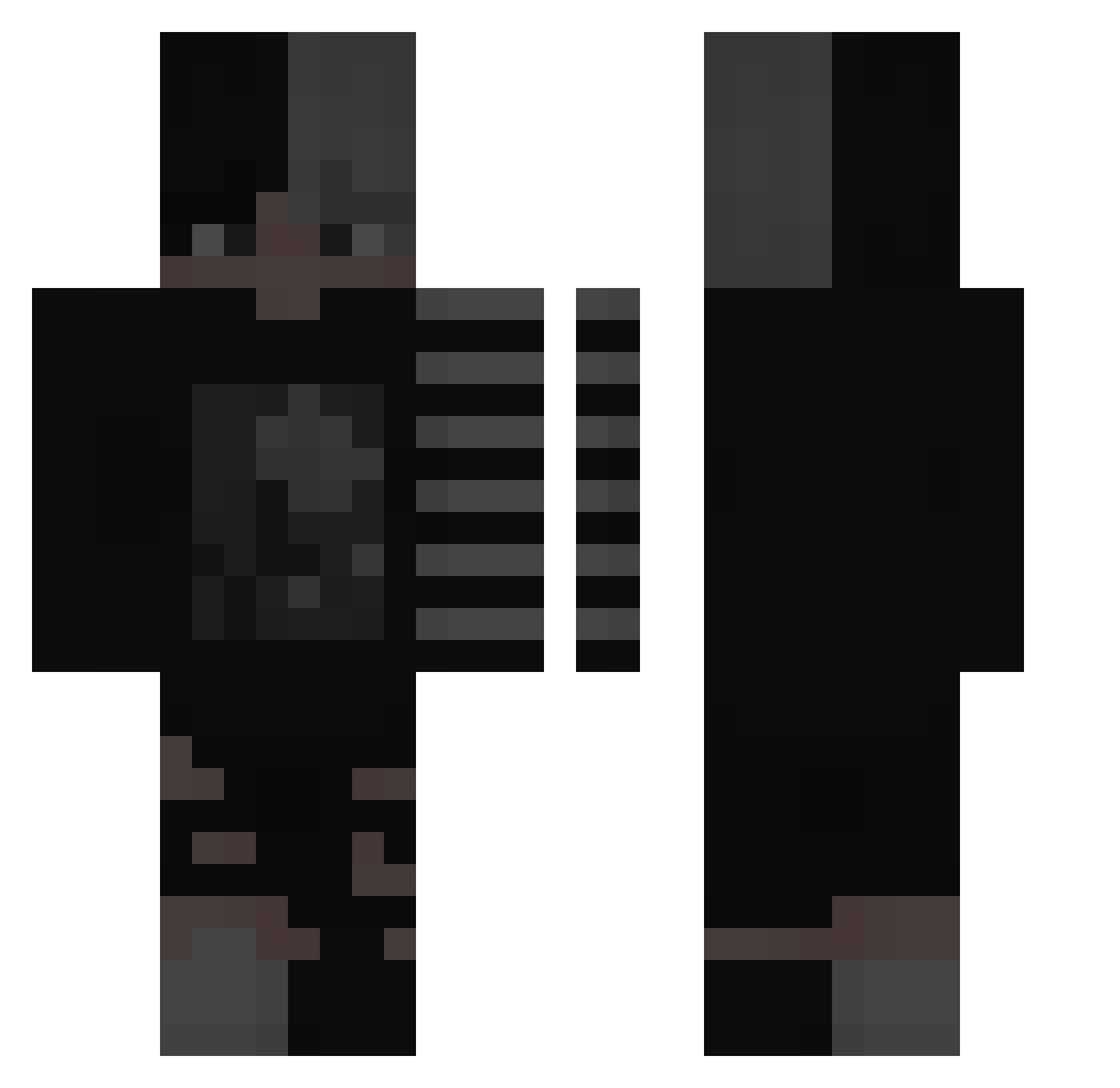 WeaksHunter Minecraft skin, front and back view