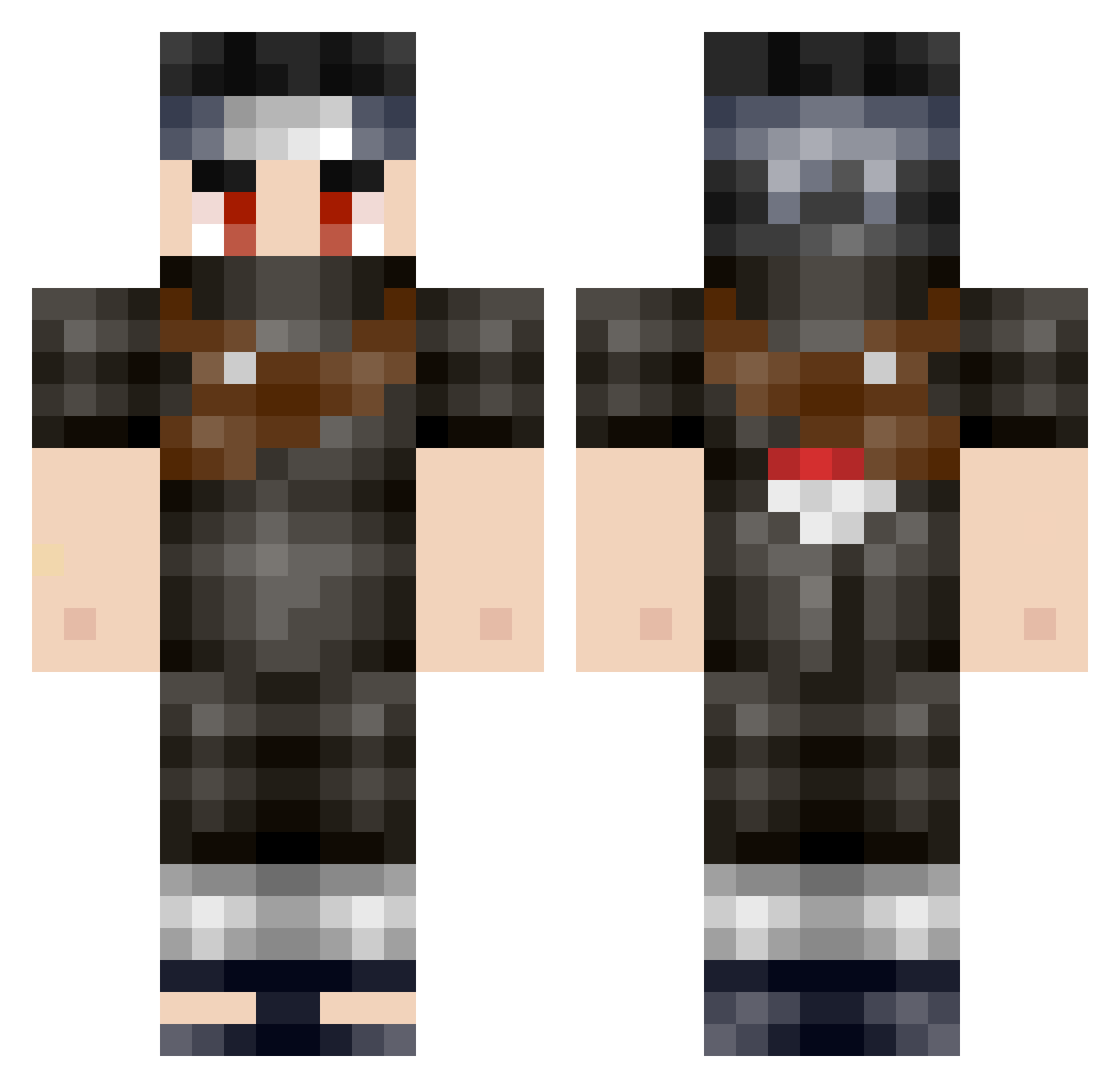 ShisuiiUchiha Minecraft skin, front and back view