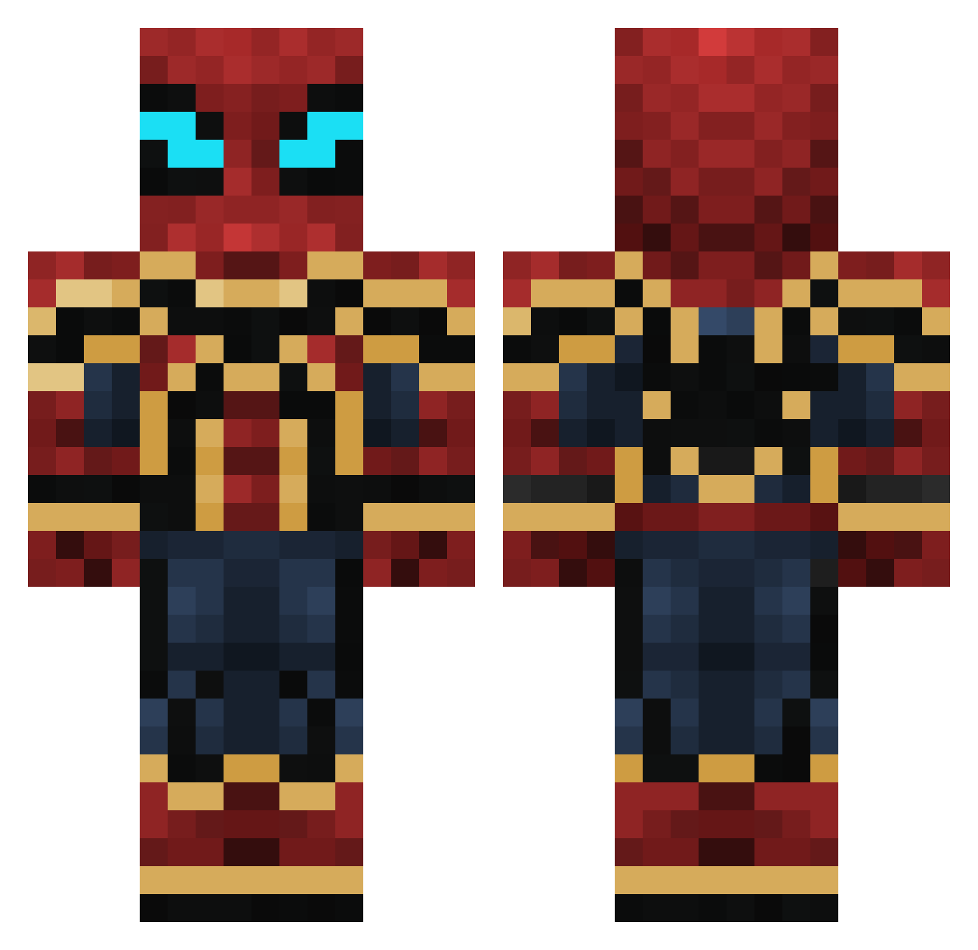 NeoxTQ Minecraft skin, front and back view