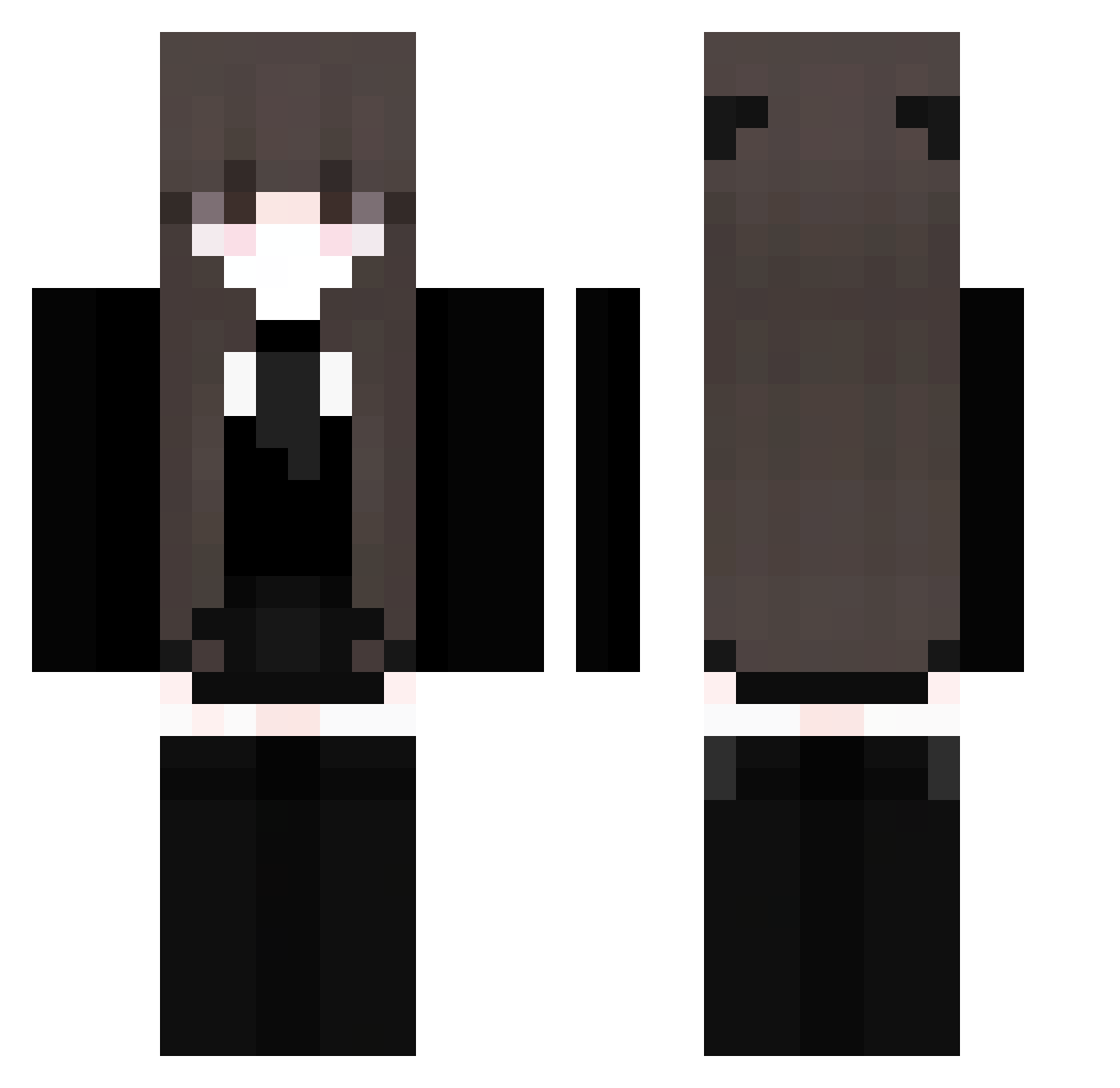 Alucard322 Minecraft skin, front and back view