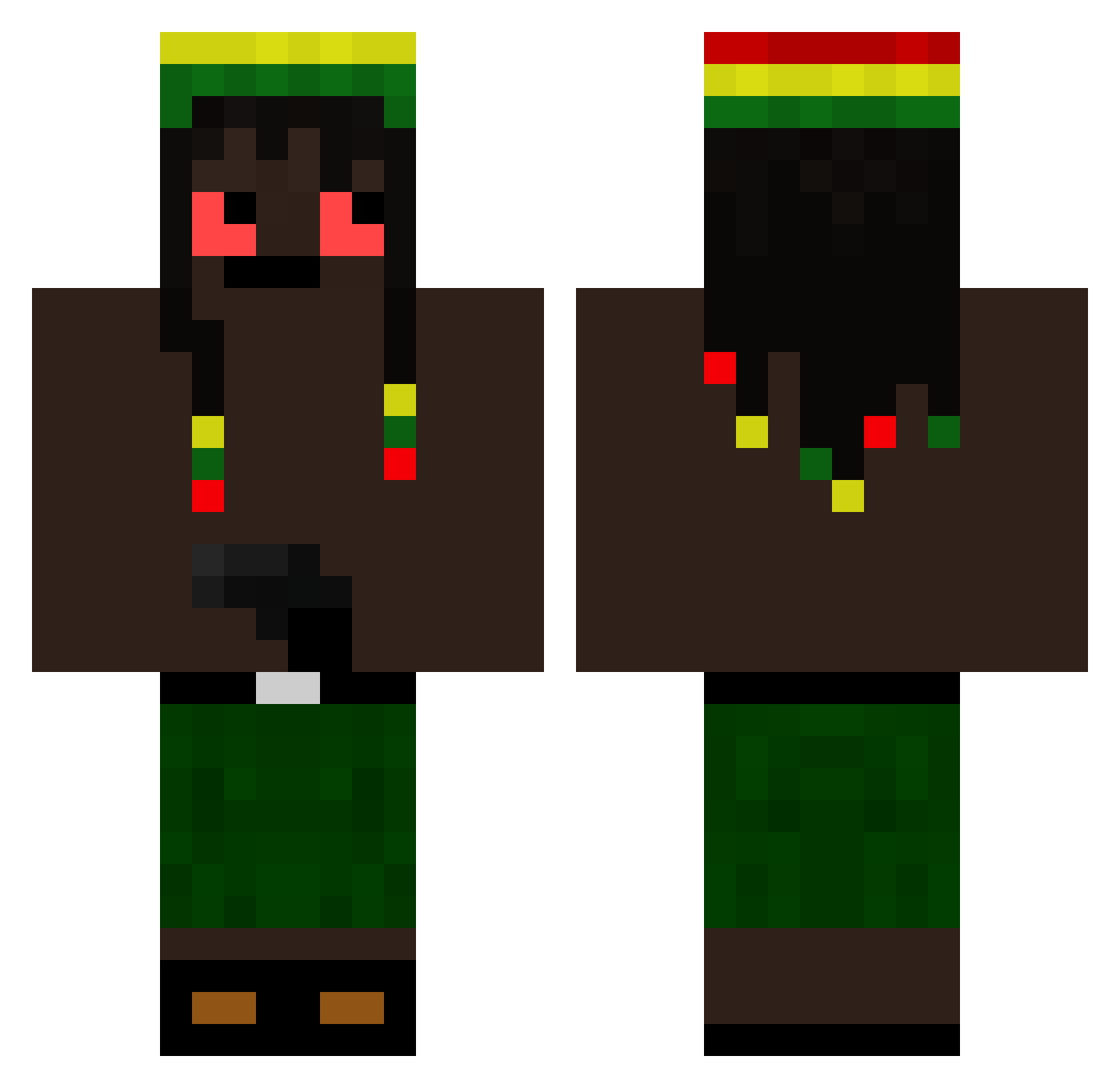 muchahaha Minecraft skin, front and back view