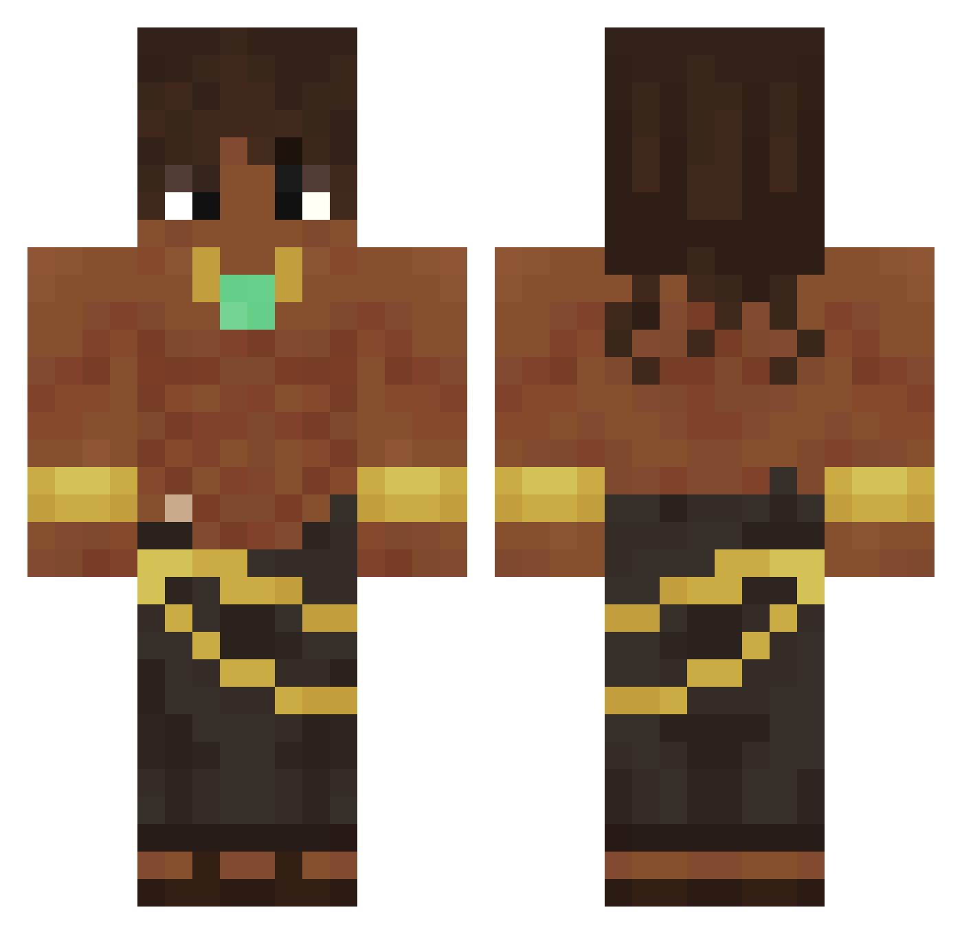 yusno Minecraft skin, front and back view