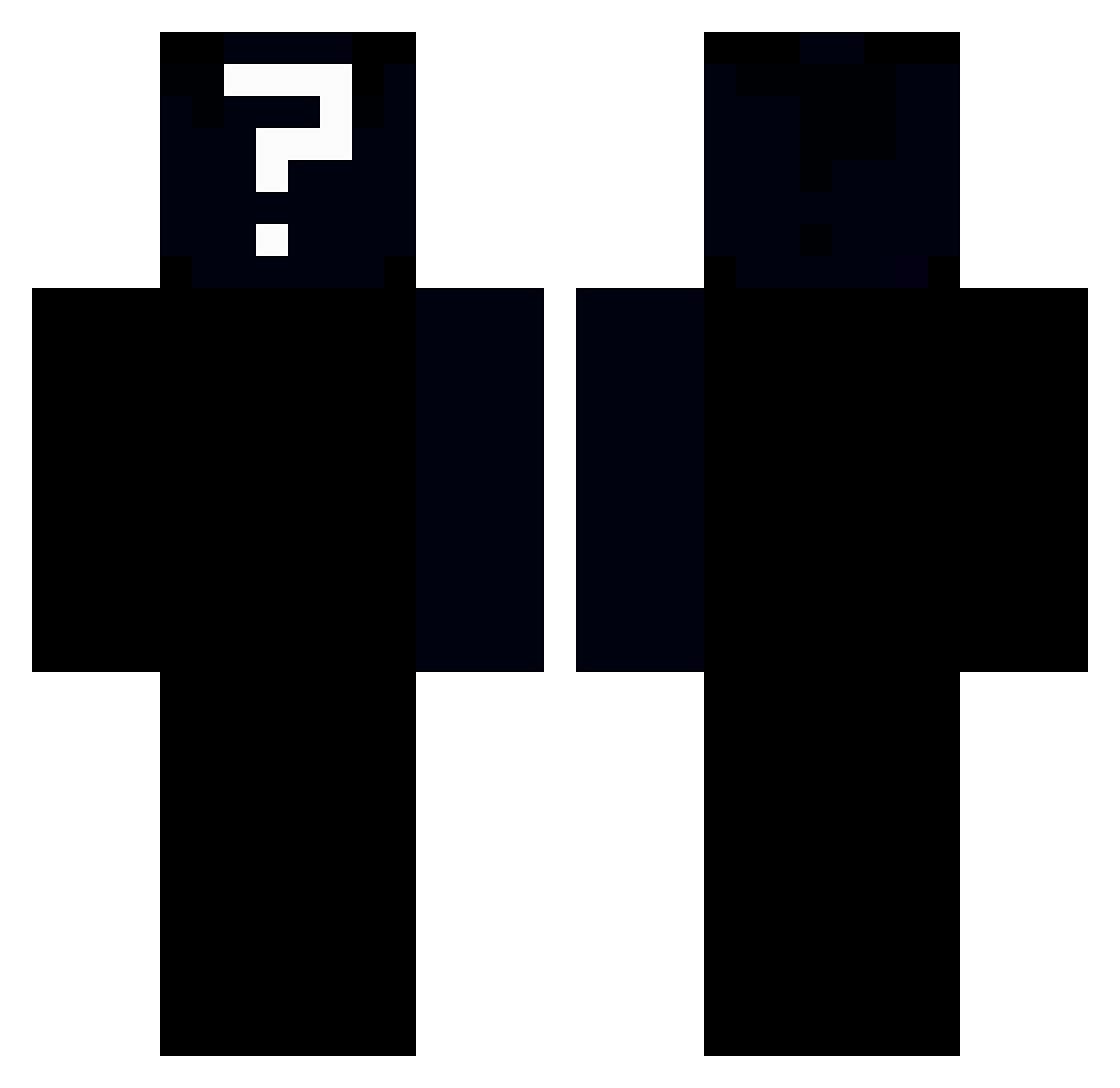 Bilinmeyen Minecraft skin, front and back view