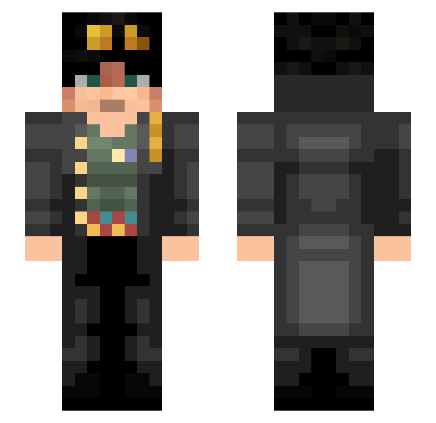 Wooftag Minecraft skin, front and back view
