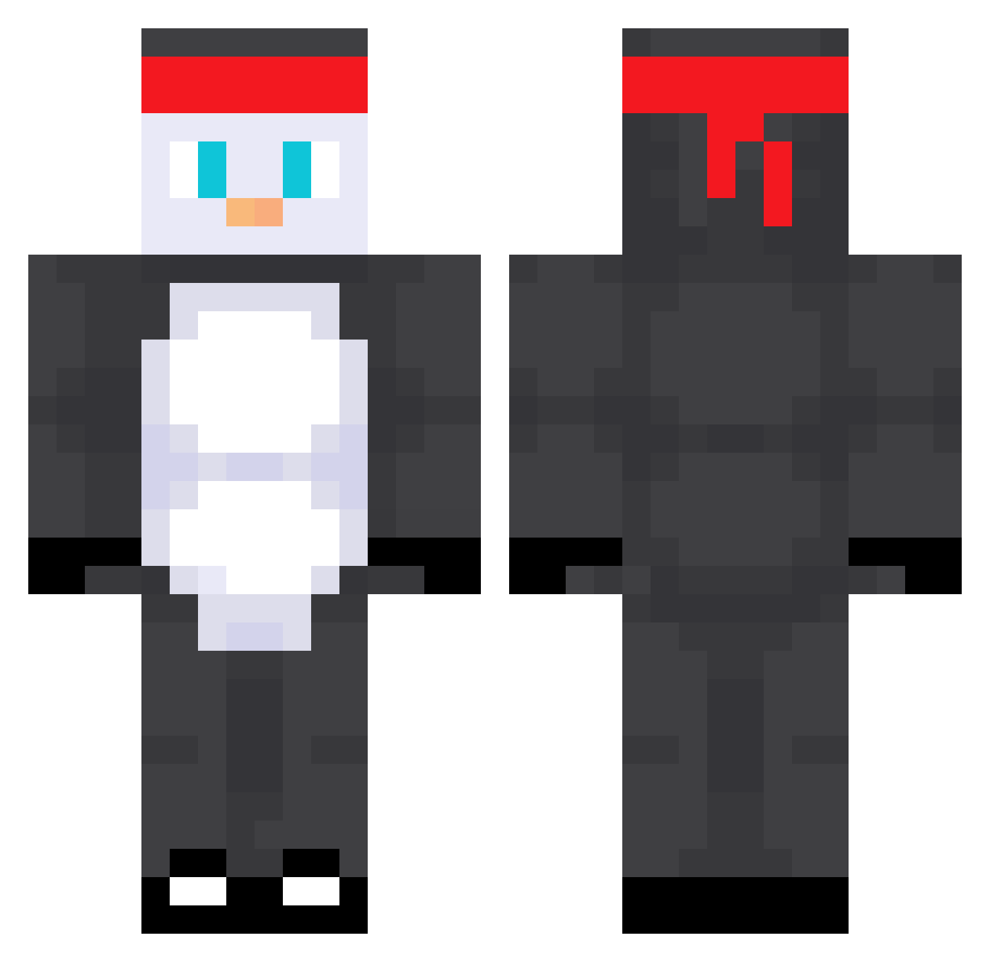 Zedram Minecraft skin, front and back view