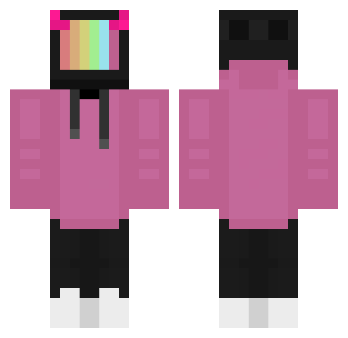 C6K7 Minecraft skin, front and back view