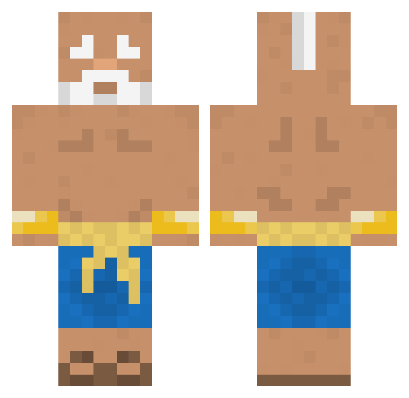 Realasch Minecraft skin, front and back view