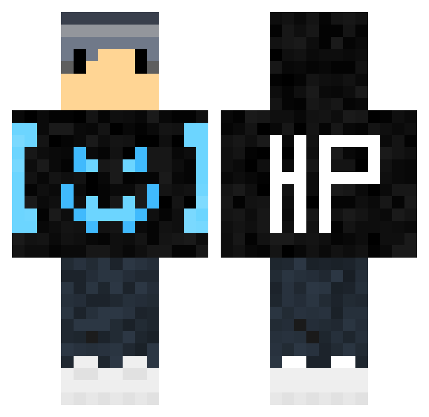 Rewind5553 Minecraft skin, front and back view