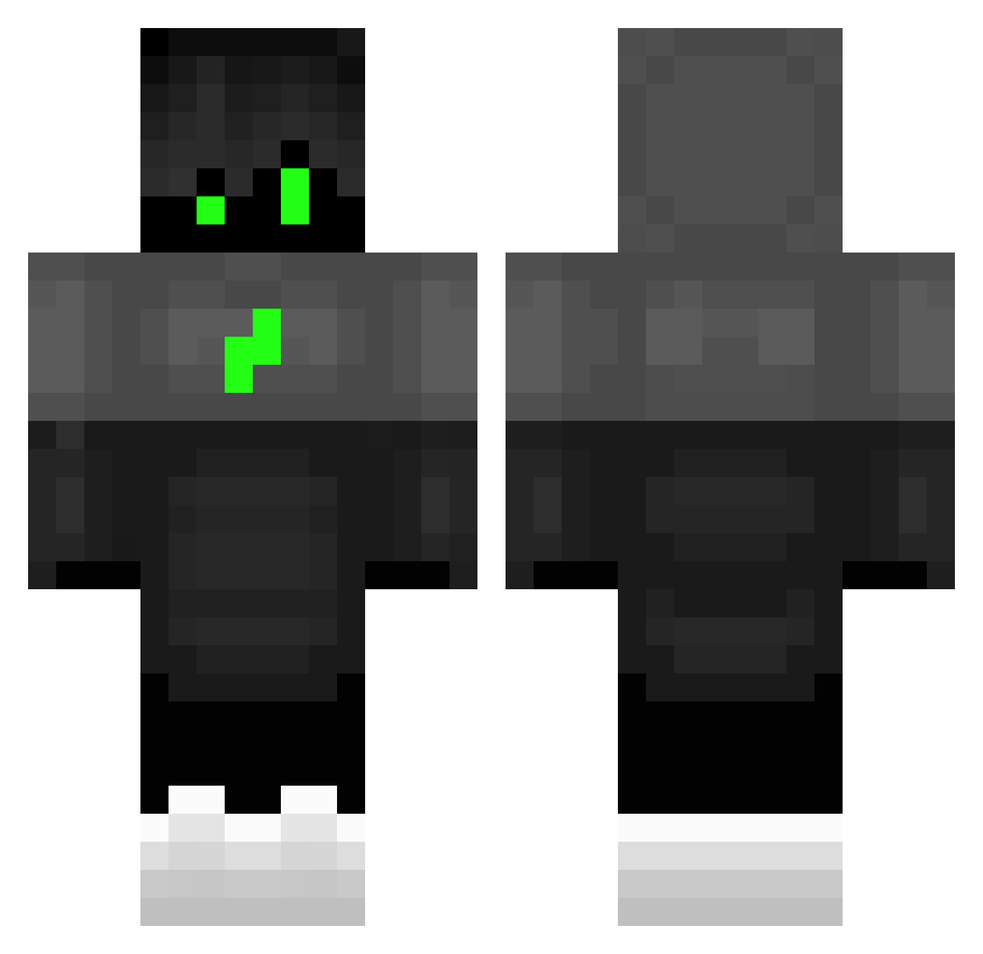 zRenixPvP Minecraft skin, front and back view