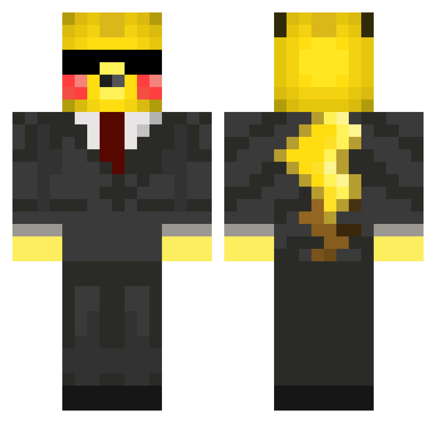 Jundie Minecraft skin, front and back view