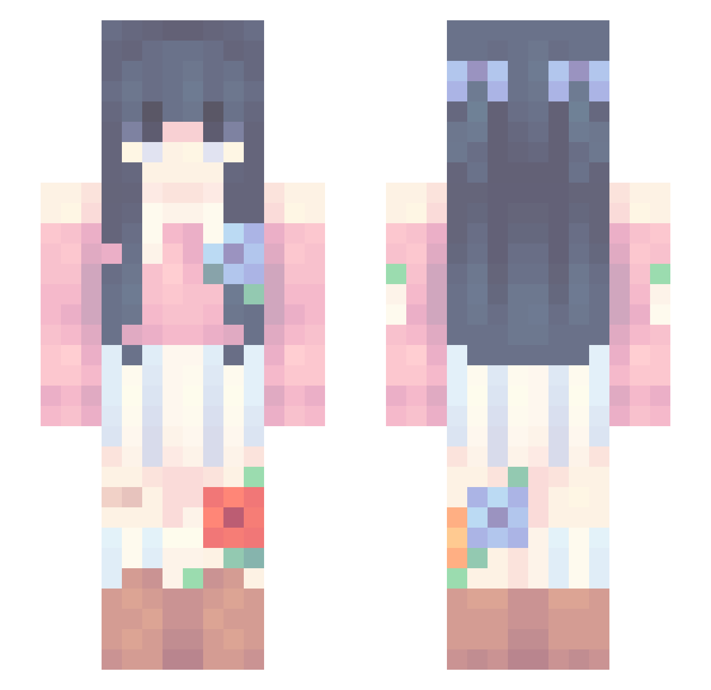 he1Tu Minecraft skin, front and back view