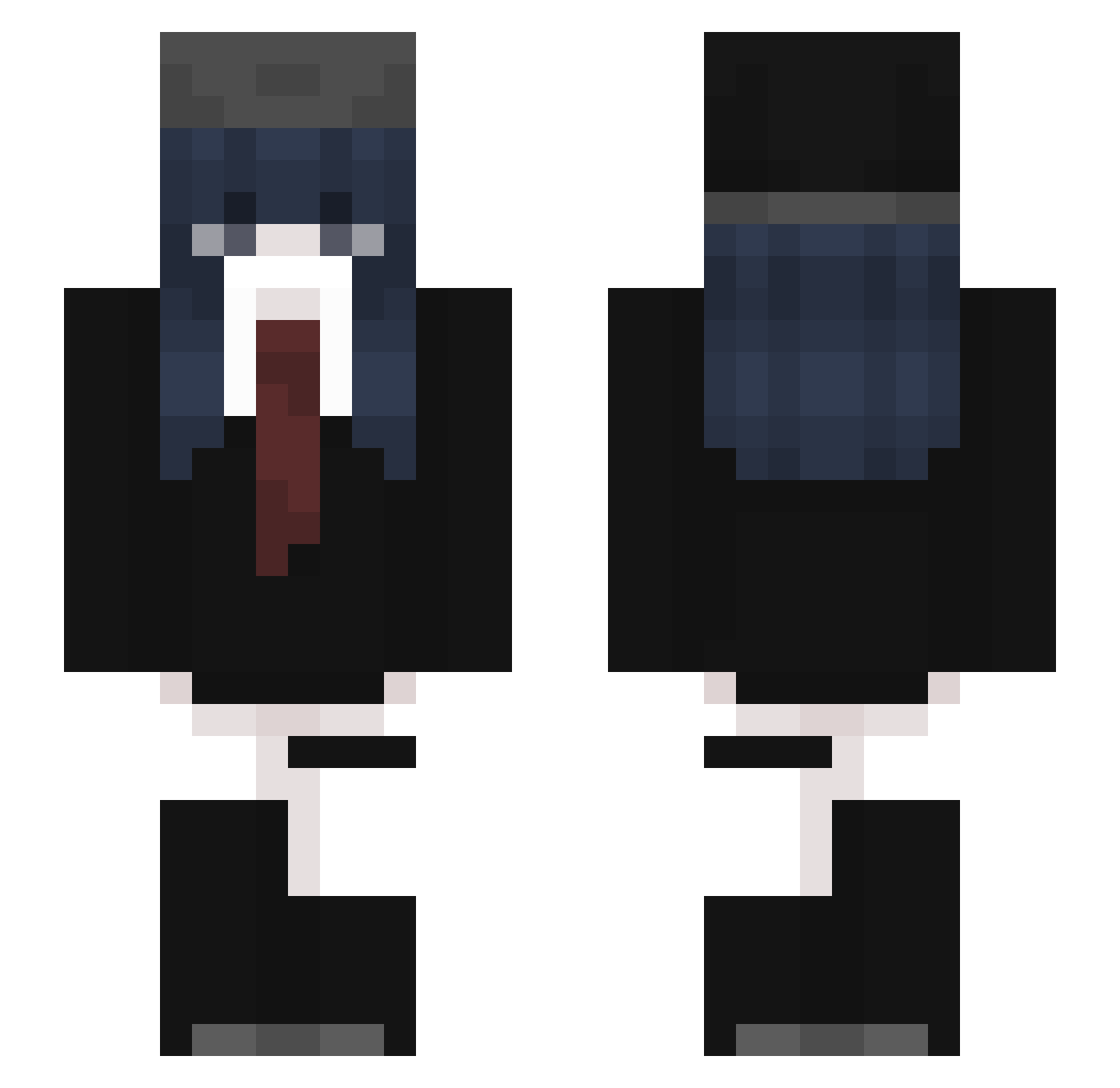 KIBORG_UBIYCA Minecraft skin, front and back view