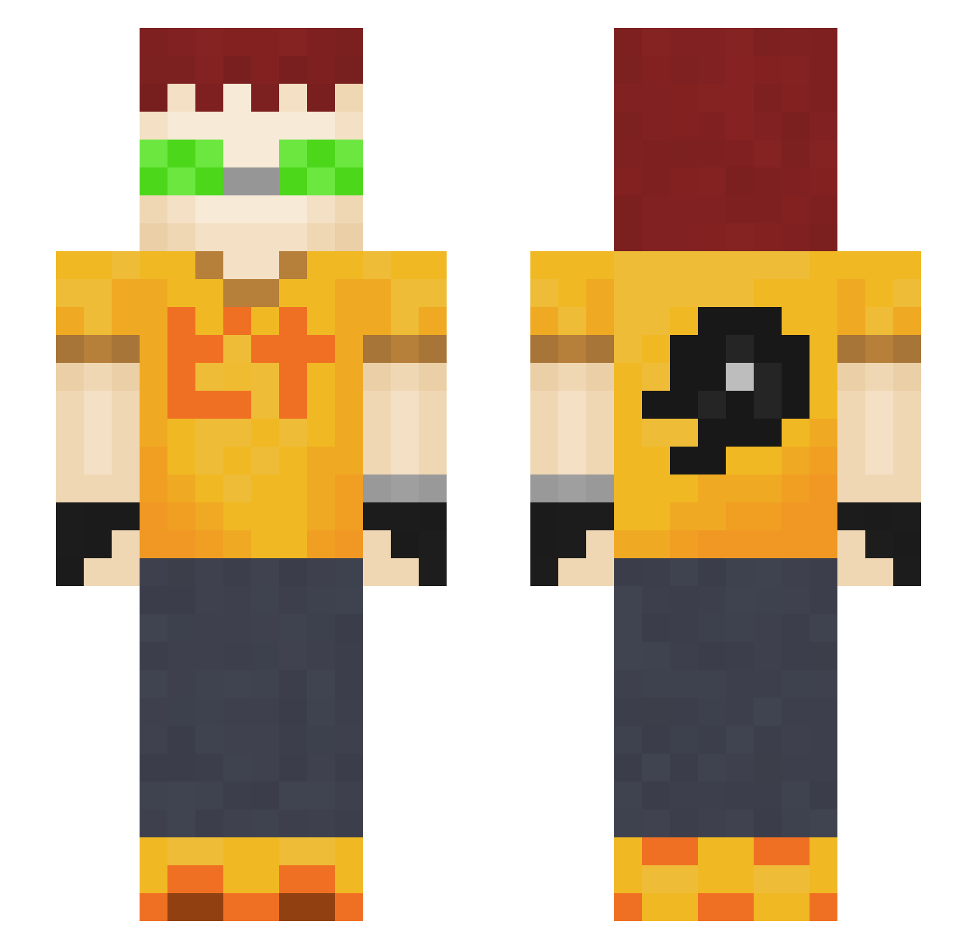 huthii Minecraft skin, front and back view