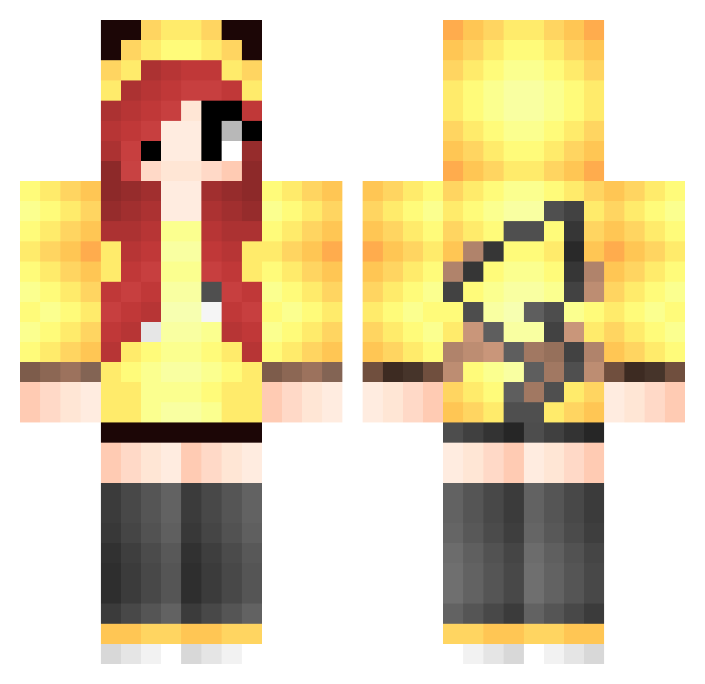 kuroyamiofficial Minecraft skin, front and back view