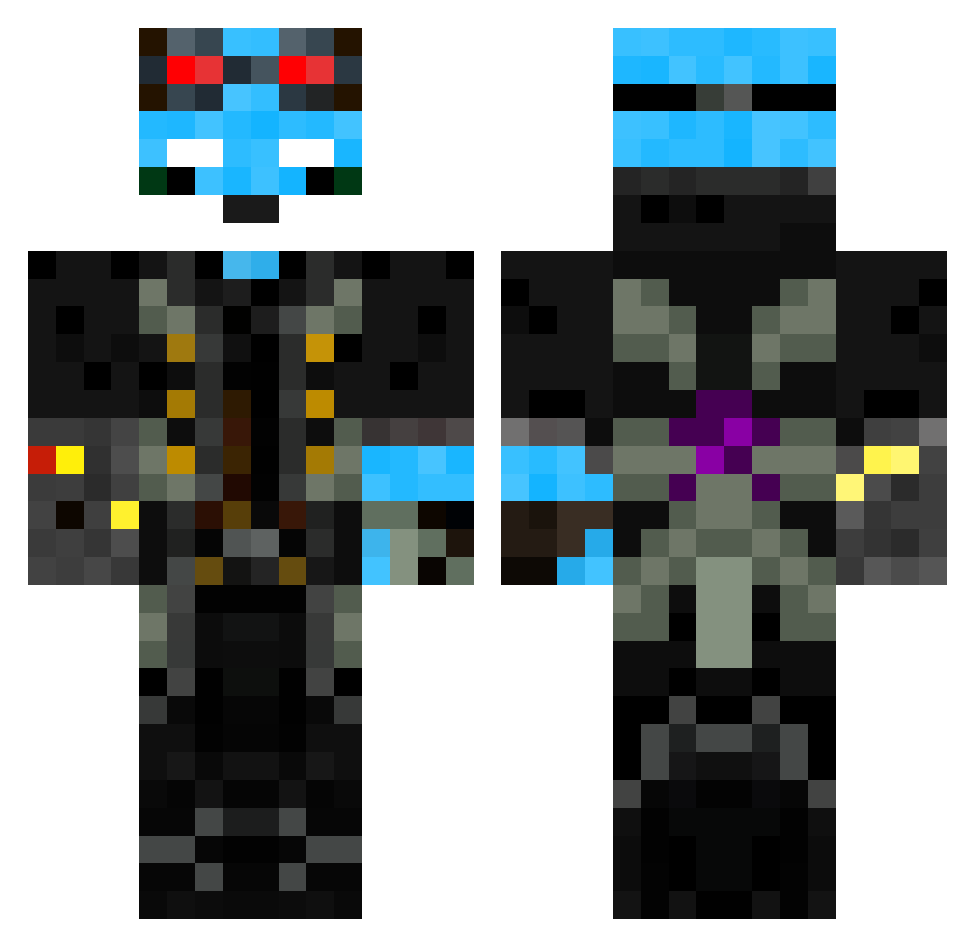 CoderCo Minecraft skin, front and back view