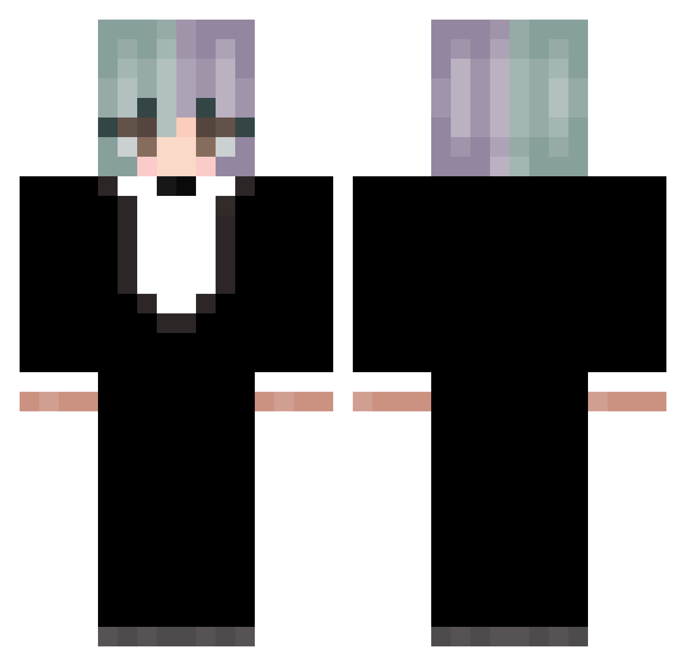 yarouxx Minecraft skin, front and back view