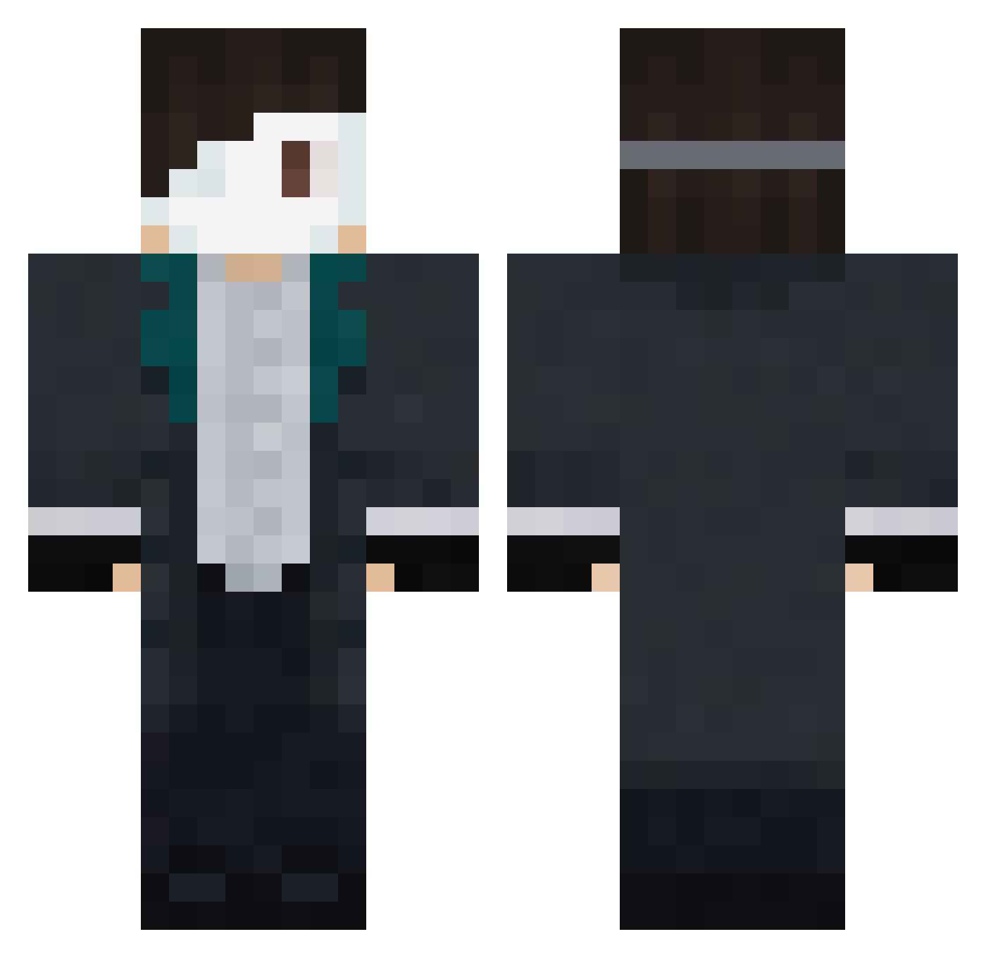 Vyzp Minecraft skin, front and back view