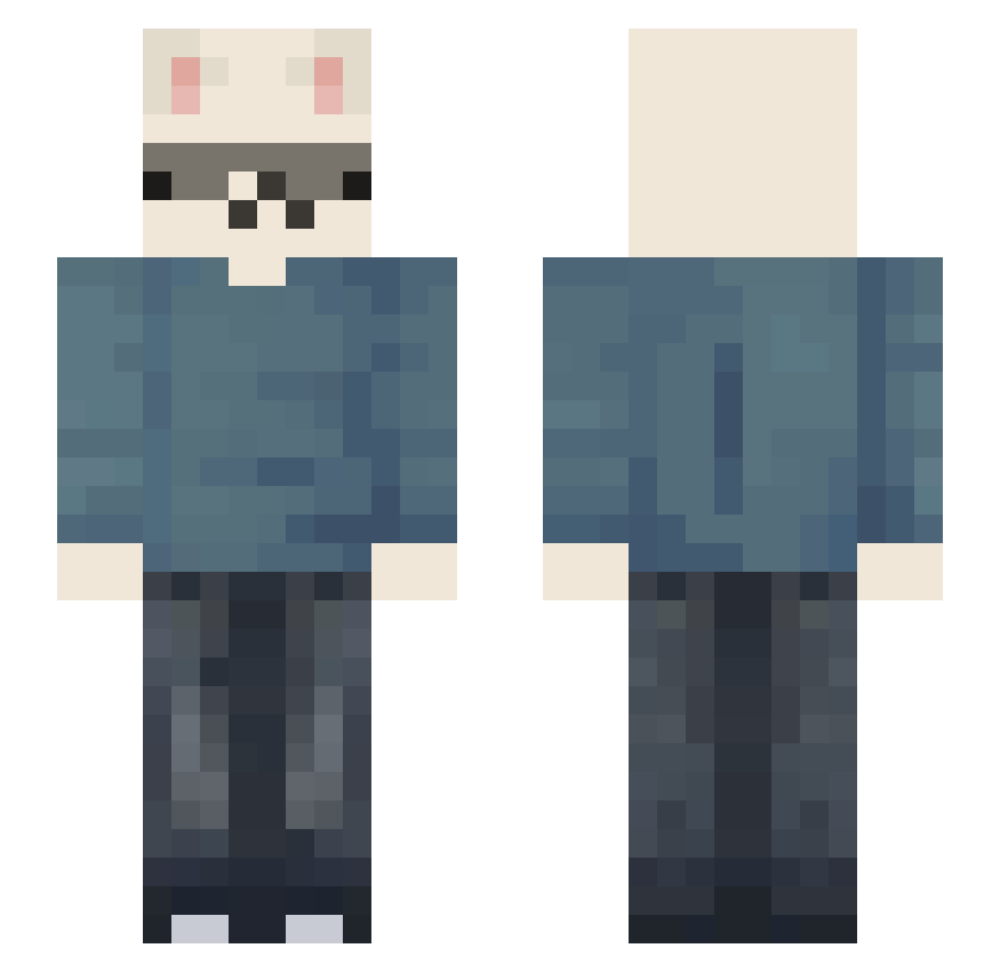 LeaffLovesBingus Minecraft skin, front and back view
